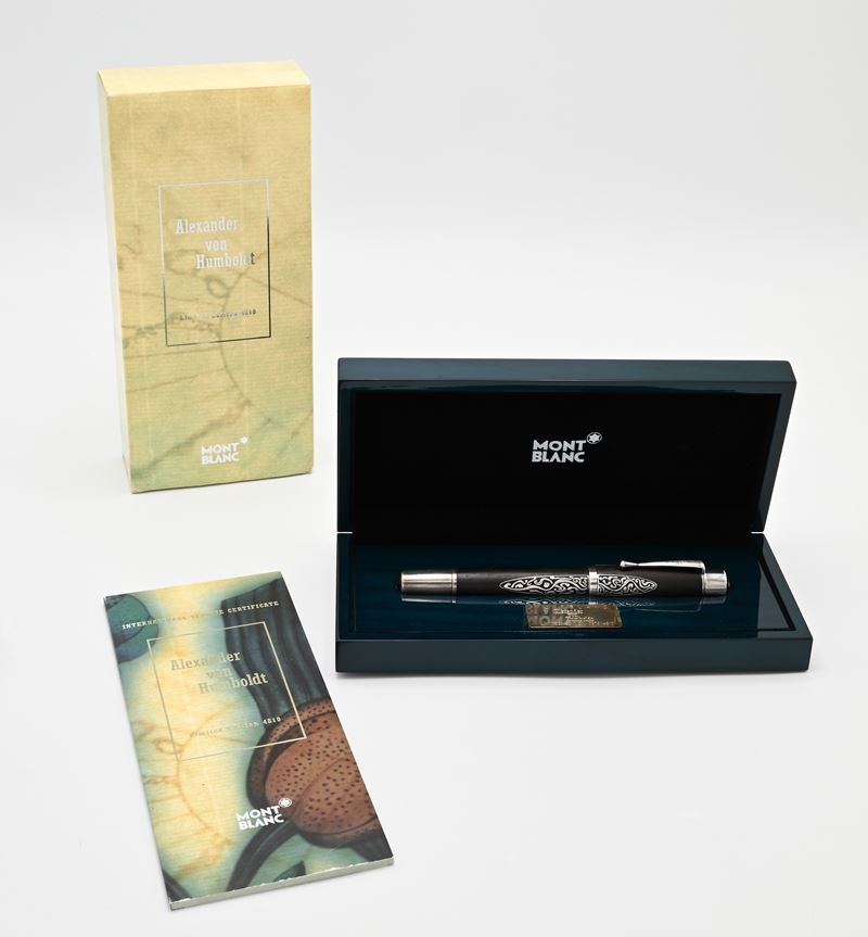 Montblanc, Patron of Art Alexander von Humboldt – penna stilografica in legno con particolari arg...
