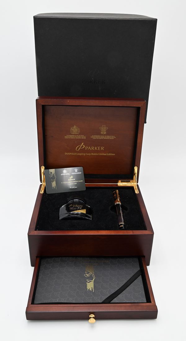 Parker Duofold Leaping Carp Makie - Penna Stilografica in lacca maki-e e nashi. In edizione limitata 145/288