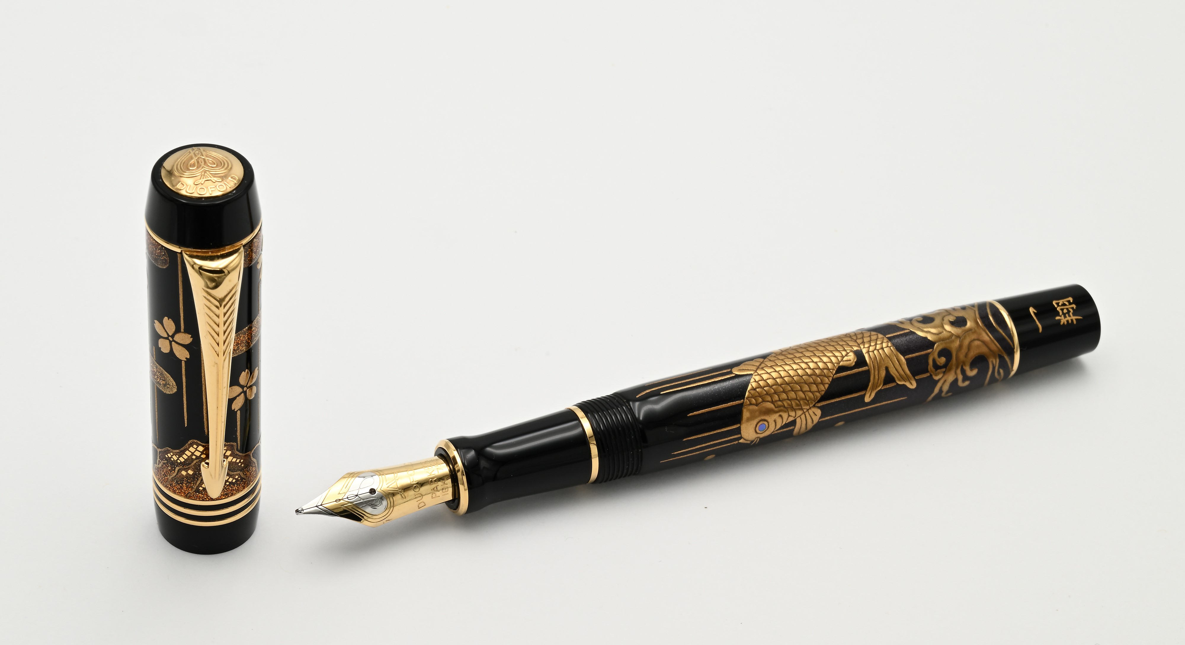 Parker, Duofold Leaping Carp Makie e nashi, penna stilografica in lacca maki-e (edizione limitata...