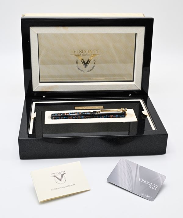 Visconti Luxor - Penna stilografica in ebonite con particolari placcati in oro giallo. In edizione limitata 14/88