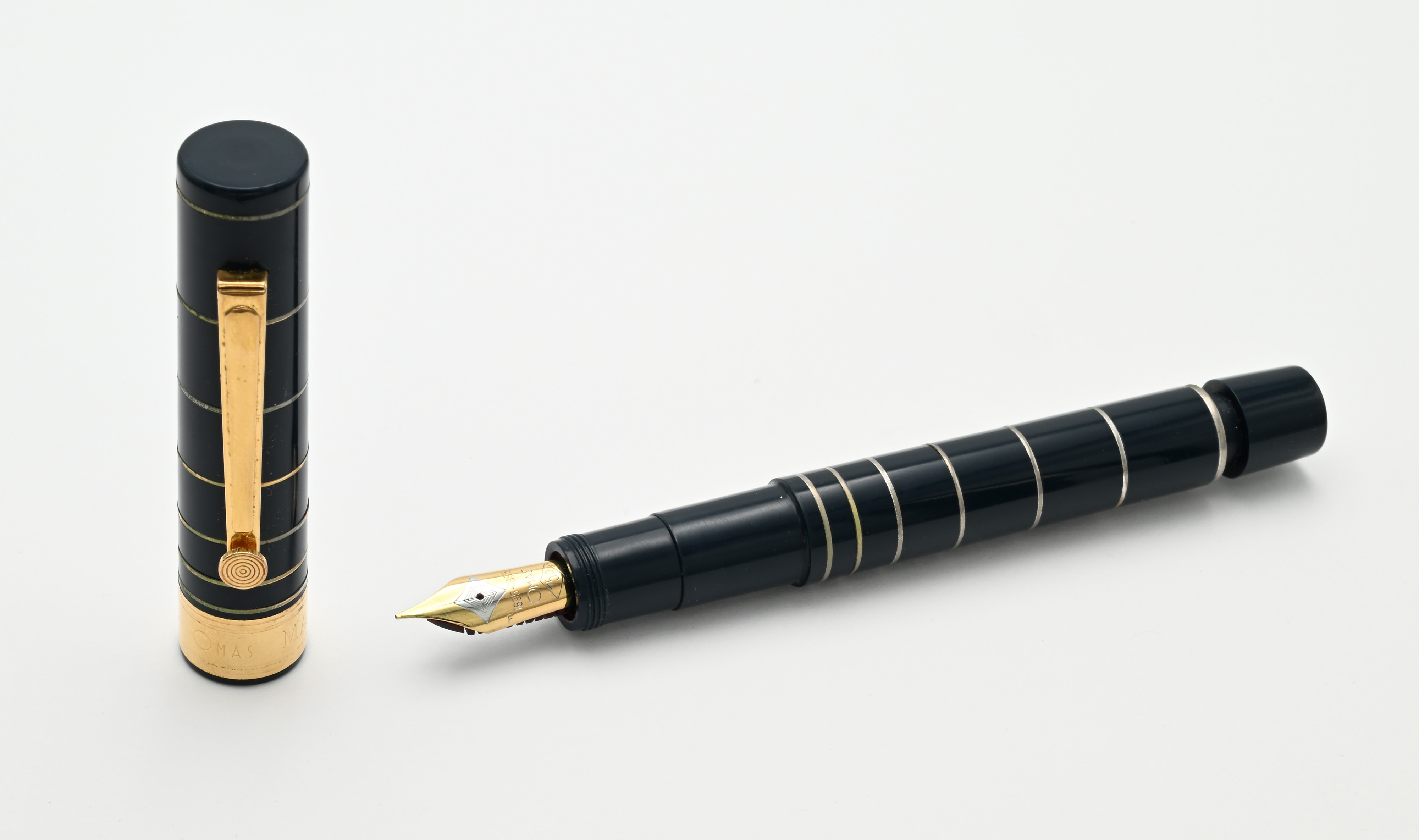 Omas Marconi, Penna stilografica commemorativa «100 anni di Radio», argento 925/000 con finiture ...