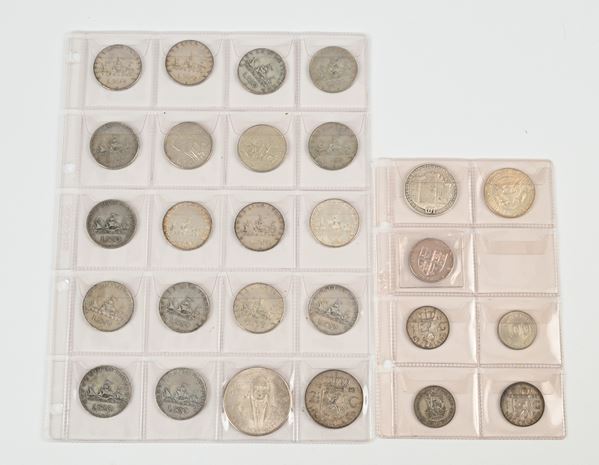 Lotto monete 500 lire + altre monete (25 pezzi) + 2 medagliette  - Auction Time Auction - Numismatic - Casa d'Aste Arcadia