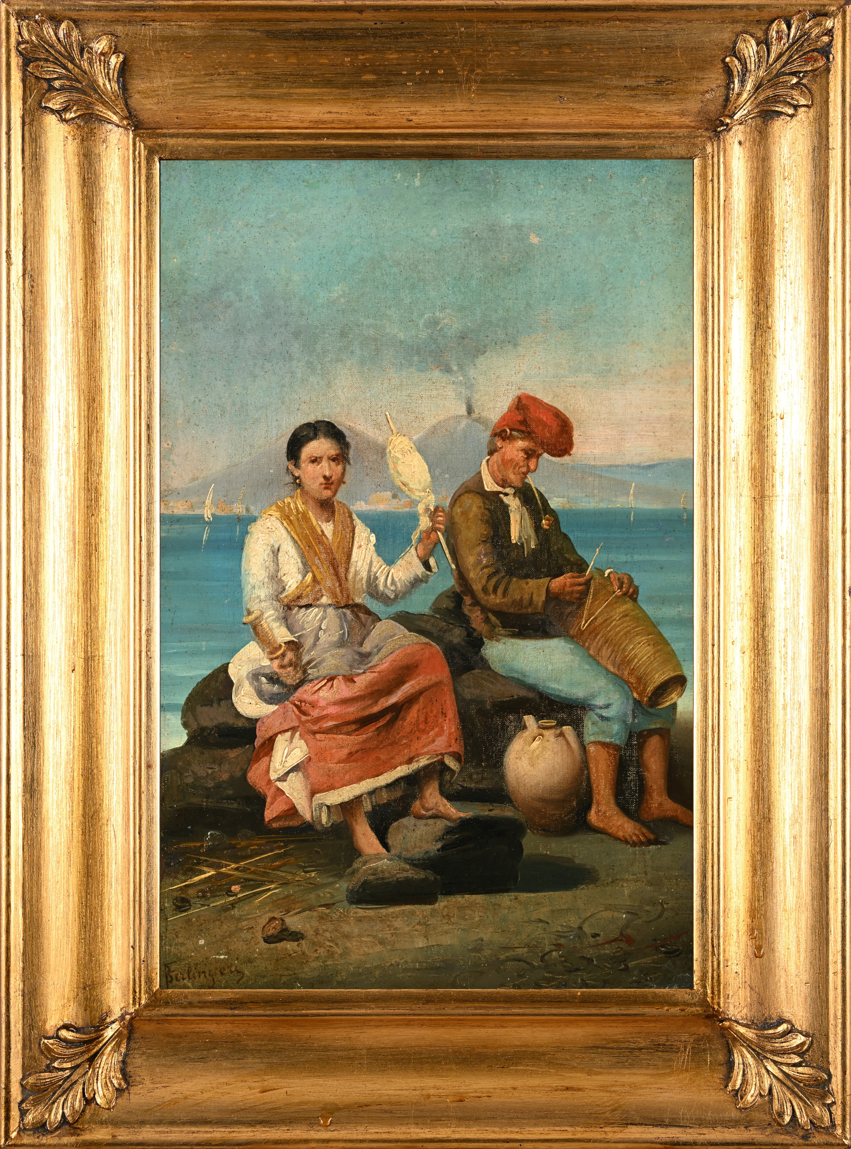 Due scene con figure popolari a Napoli
