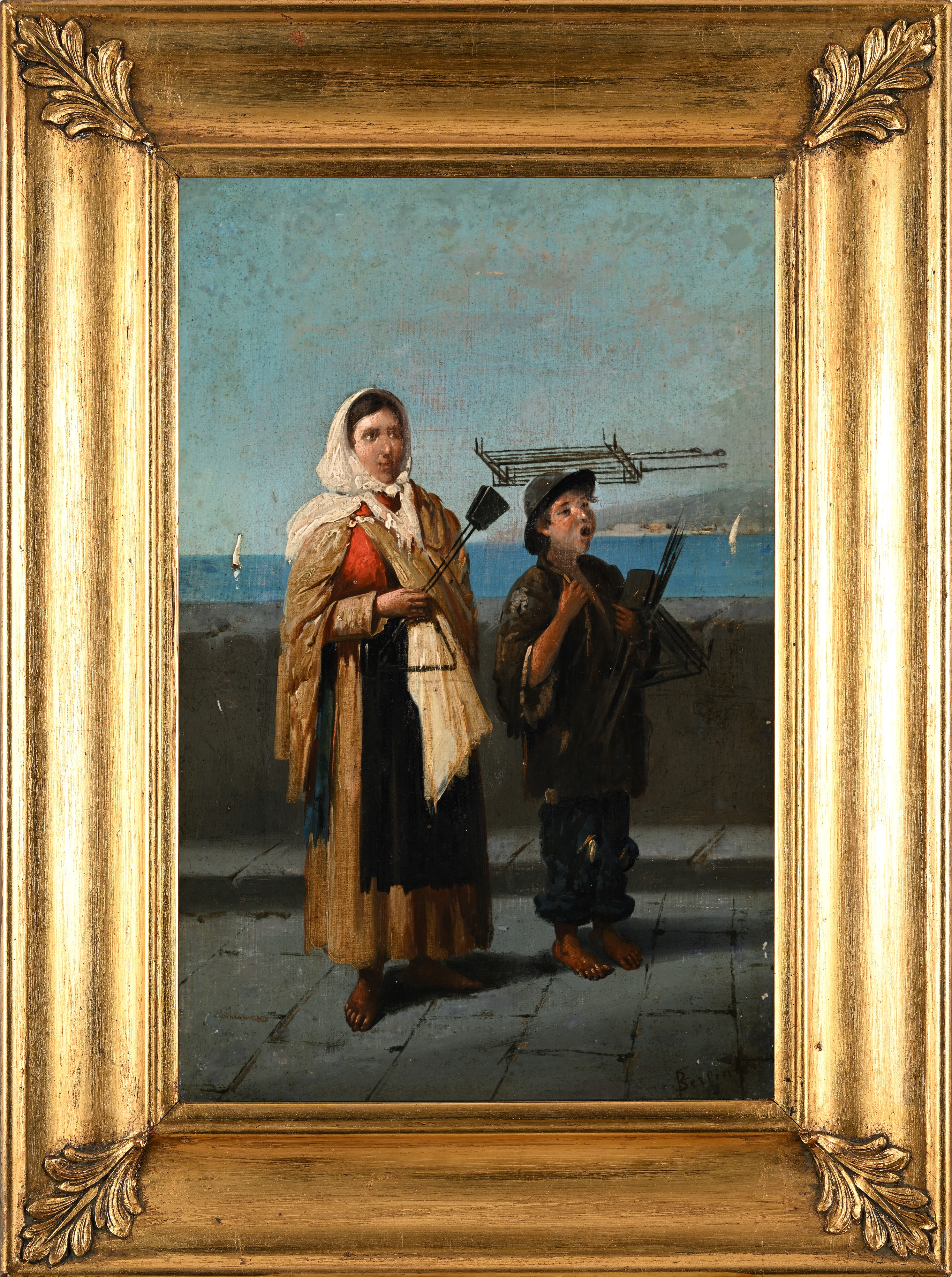 Due scene con figure popolari a Napoli