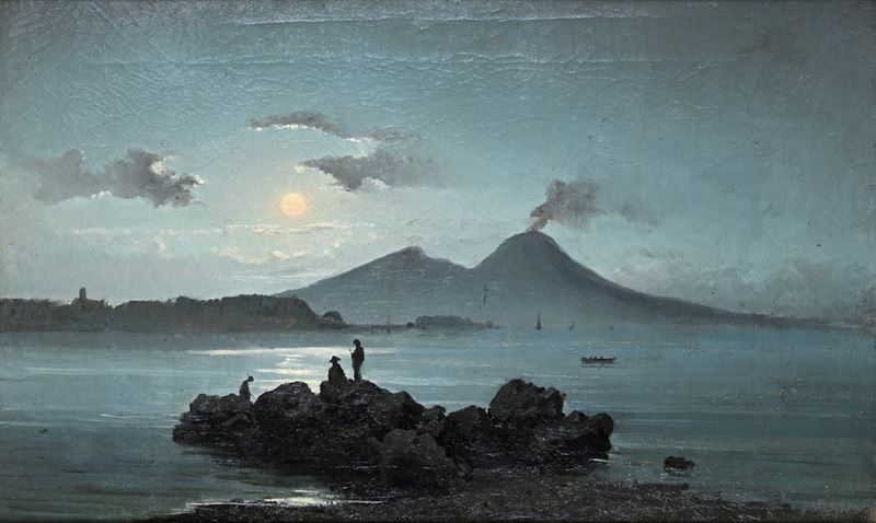 Veduta notturna della costiera napoletana