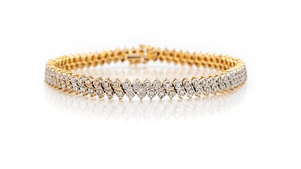 Bracciale a spiga in oro e brillanti