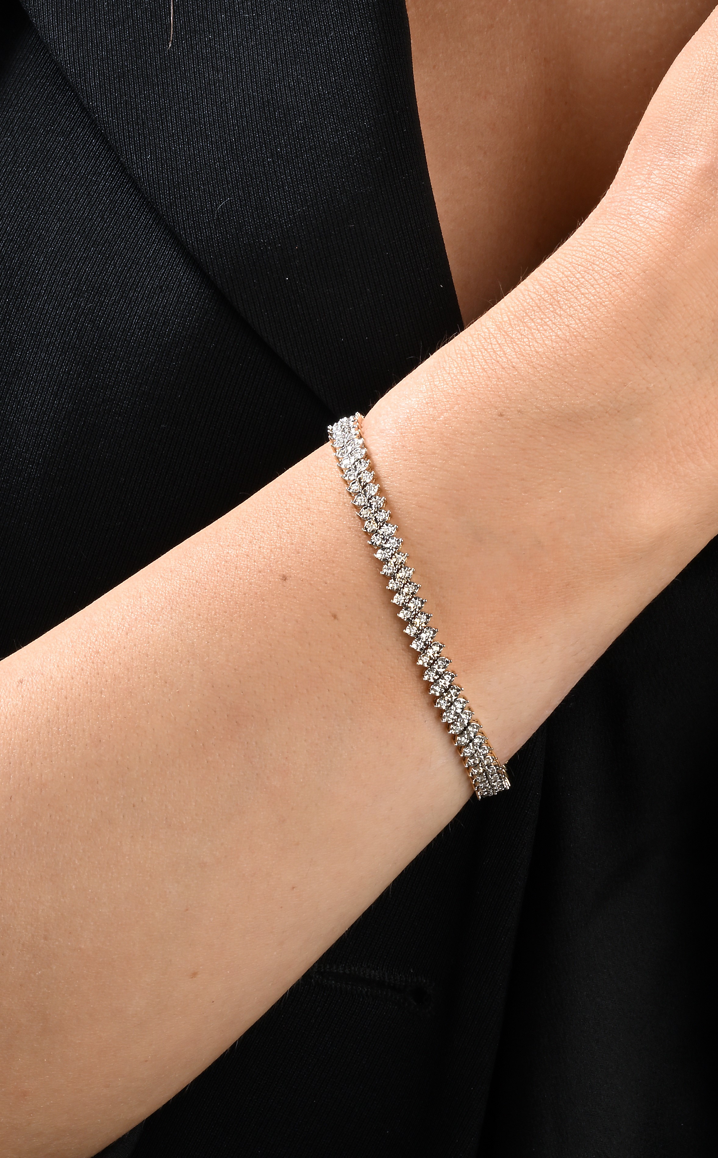 Bracciale a spiga in oro e brillanti