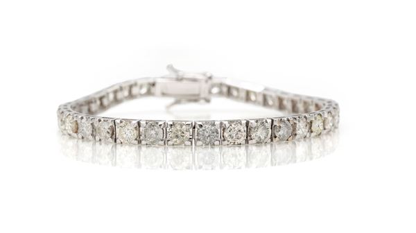 Bracciale tennis in oro e brillanti