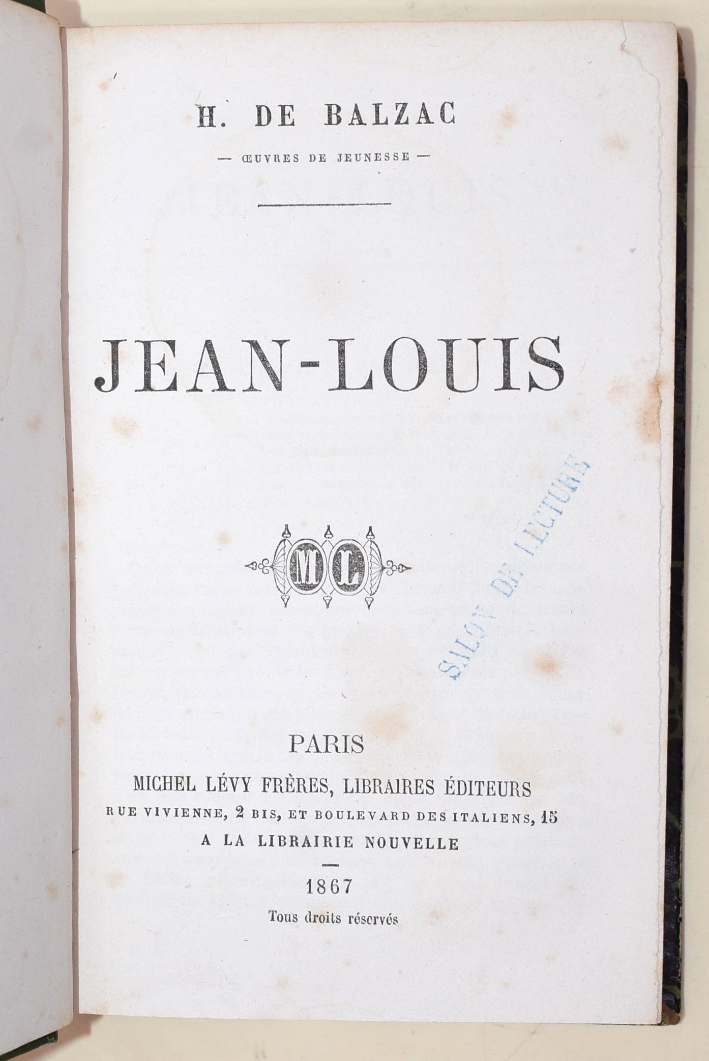 de Balzac, Honoré: Œuvres de Jeunesse de Balzac, 1866-1876