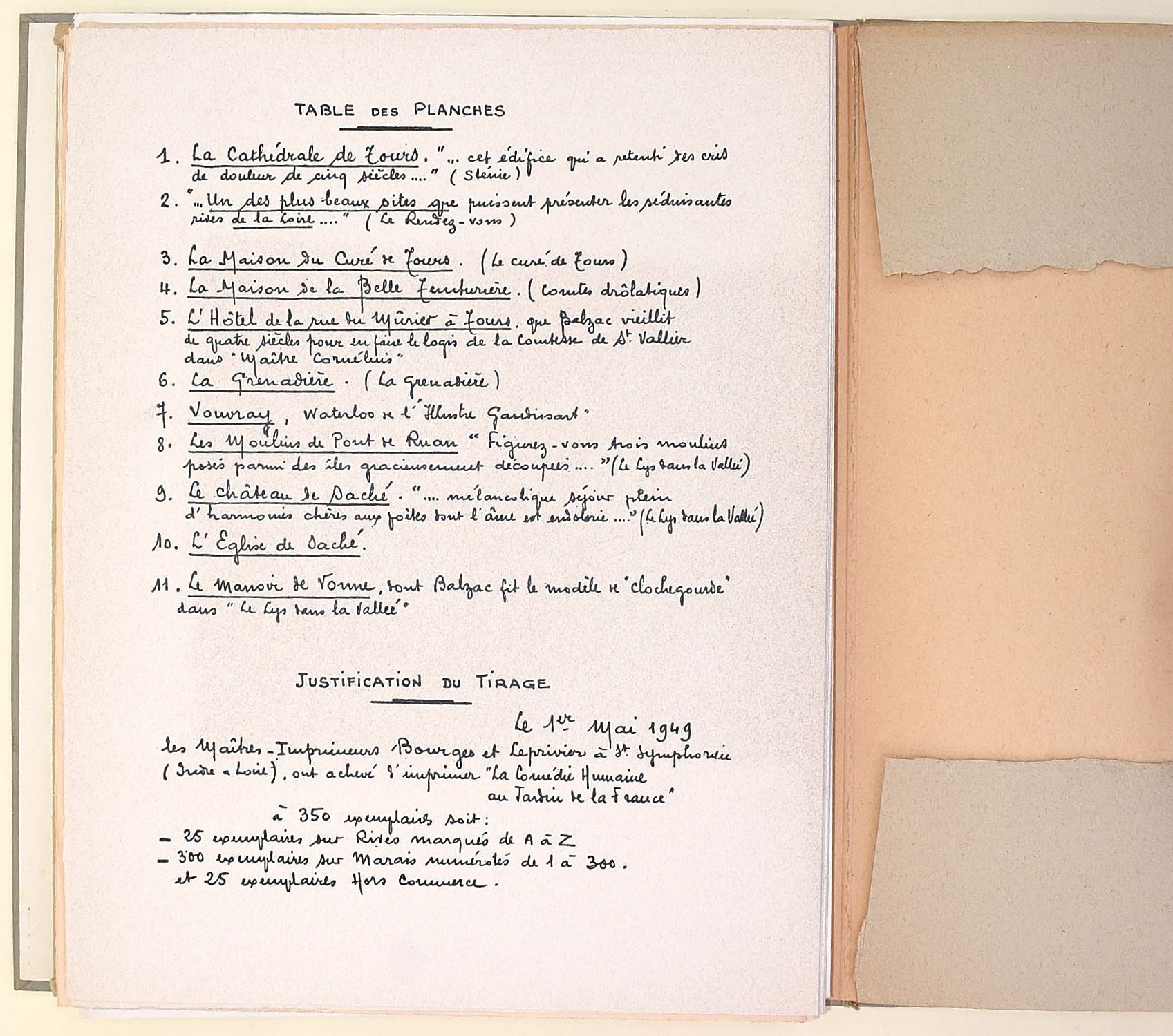 de Balzac, Honoré: La Comédie humaine au Jardin de la France, 1949 - n. 285/350