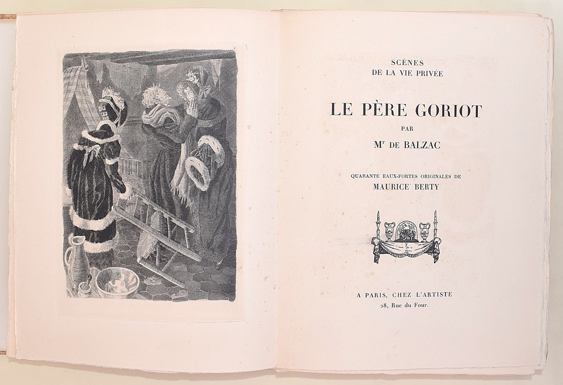 [firmato da Berty] de Balzac, Honoré: Le Père Goriot (1944) - volume speciale J