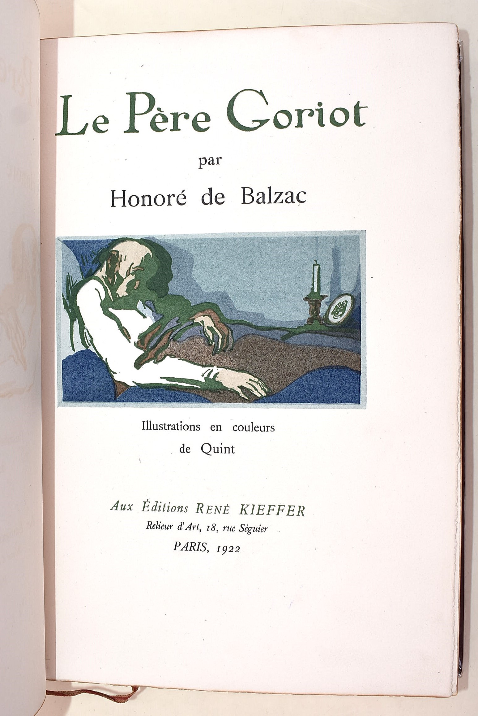 [Firma Kieffer] de Balzac, Honoré: Le Père Goriot, 1921-1922