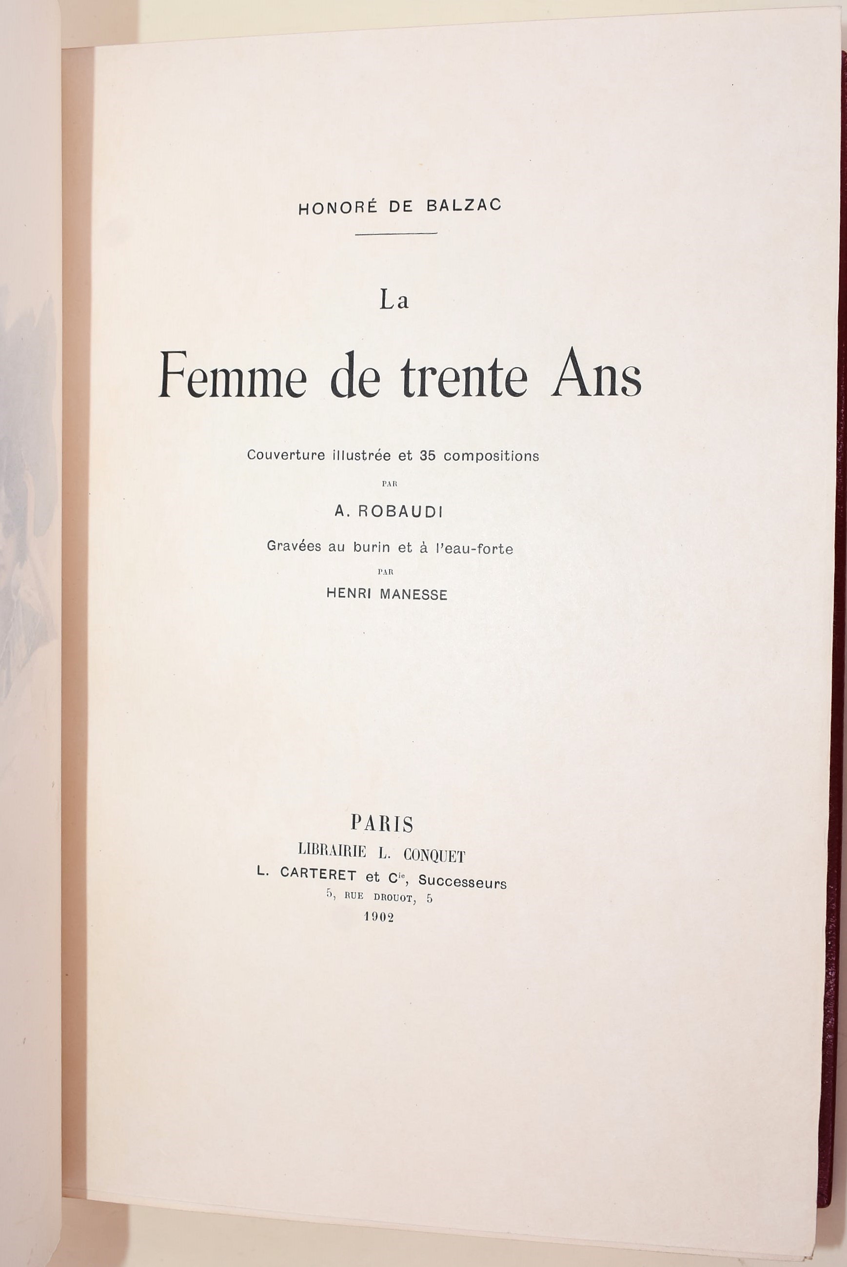 [Legatura - Canape.R.O.] de Balzac, Honoré: Le femme de trente ans, 1902 - Ad Personam