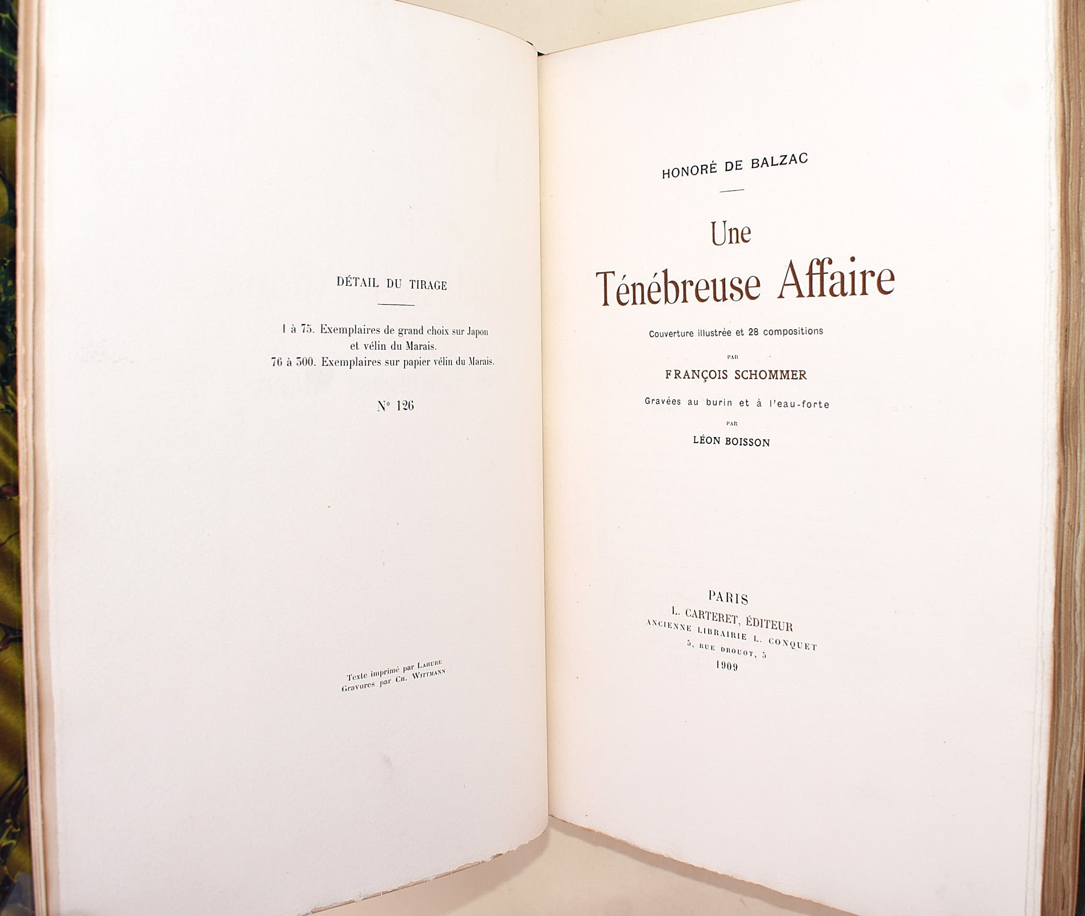 de Balzac, Honoré: Une Ténébreuse Affaire, 1909 - n. 126/300