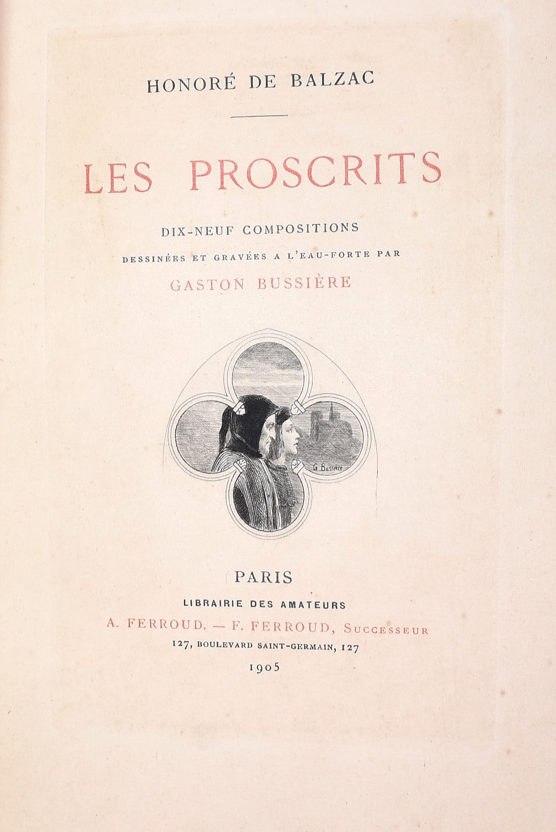 [Legatura - M.-M.Regard] de Balzac, Honoré: Les Proscrits, 1905 - n. 32/225