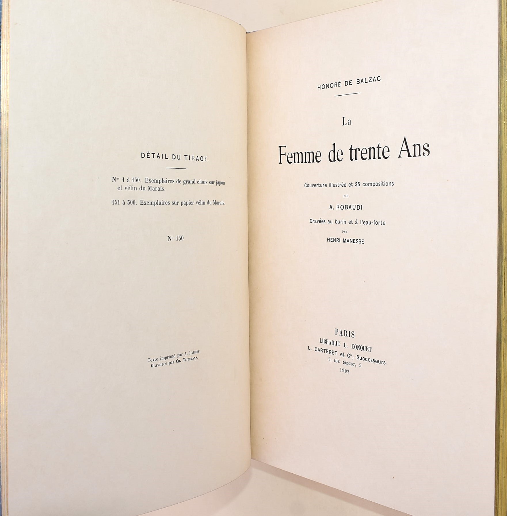 [Legatura - Marius Magnin] de Balzac, Honoré: Le femme de trente ans, 1902 - n. 130/300