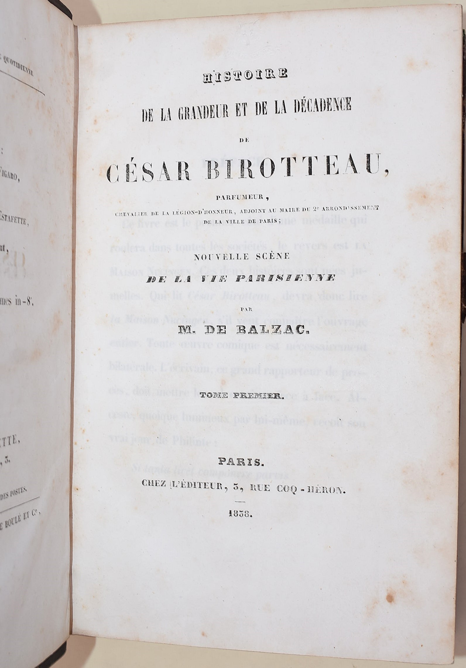 de Balzac, Honoré: César Birotteau, 1838