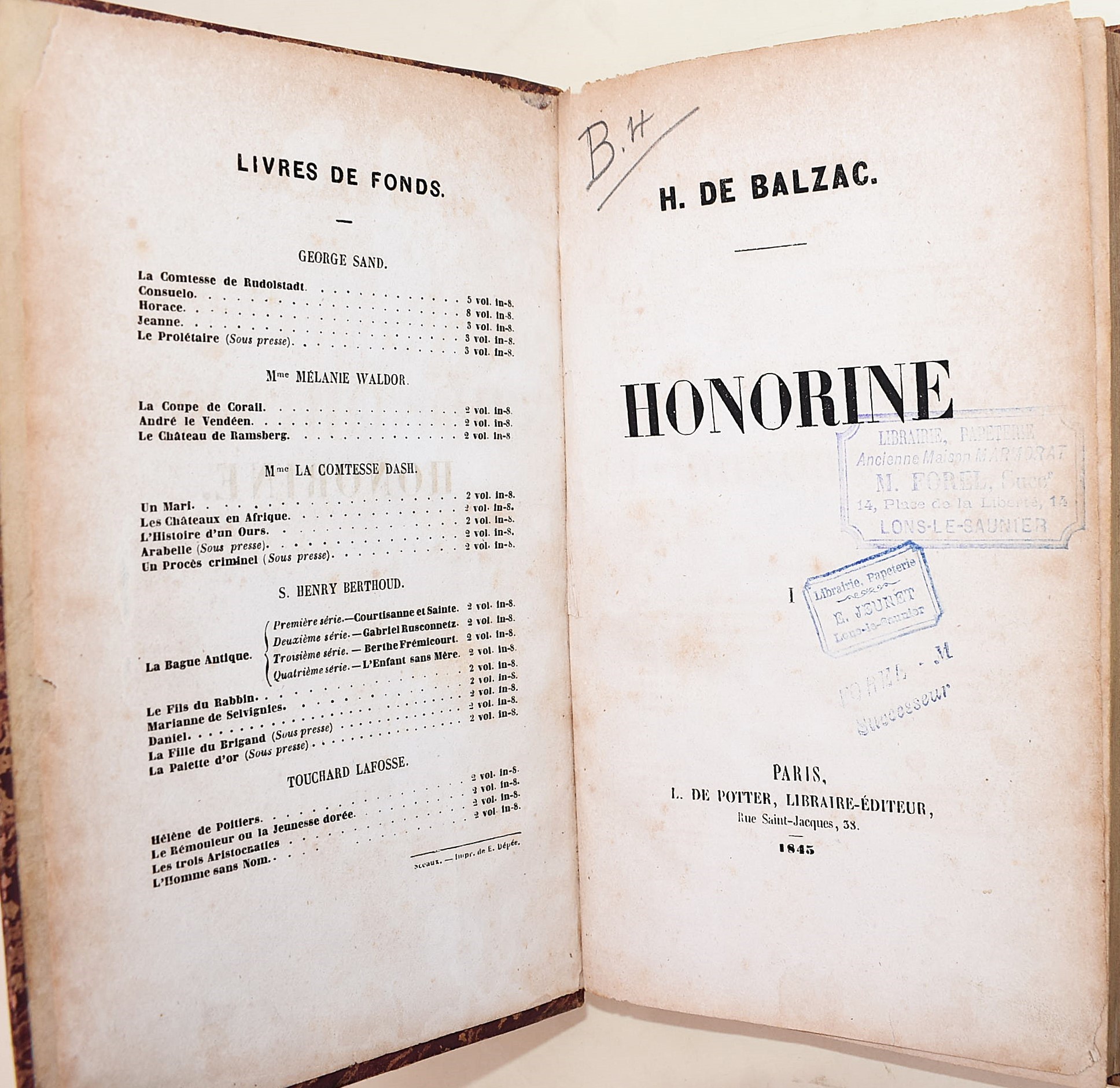 de Balzac, Honoré: Honorine, 1845
