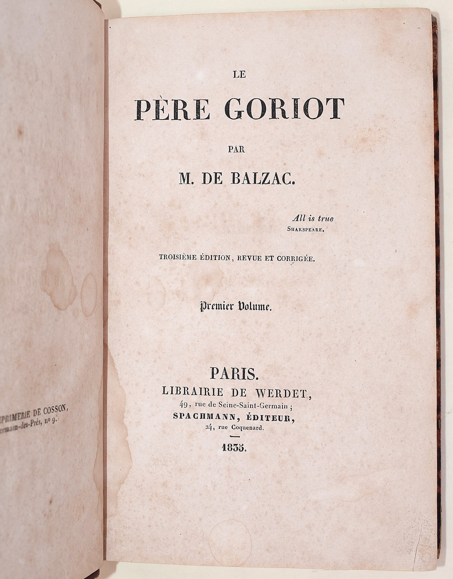 de Balzac, Honoré: Le Père Goriot, 1835