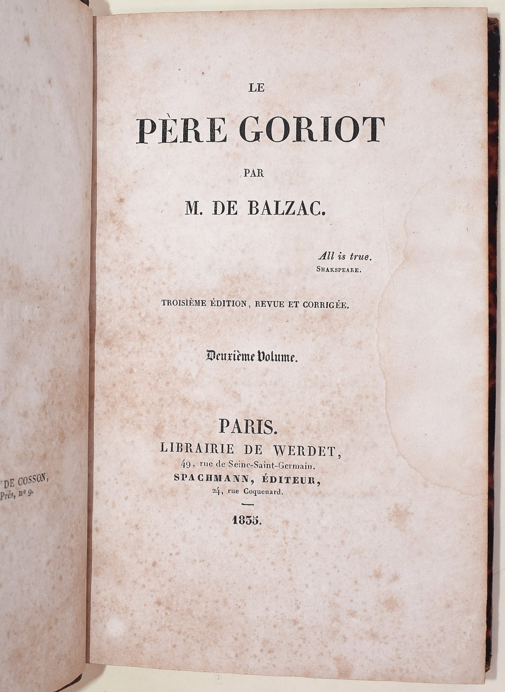 de Balzac, Honoré: Le Père Goriot, 1835