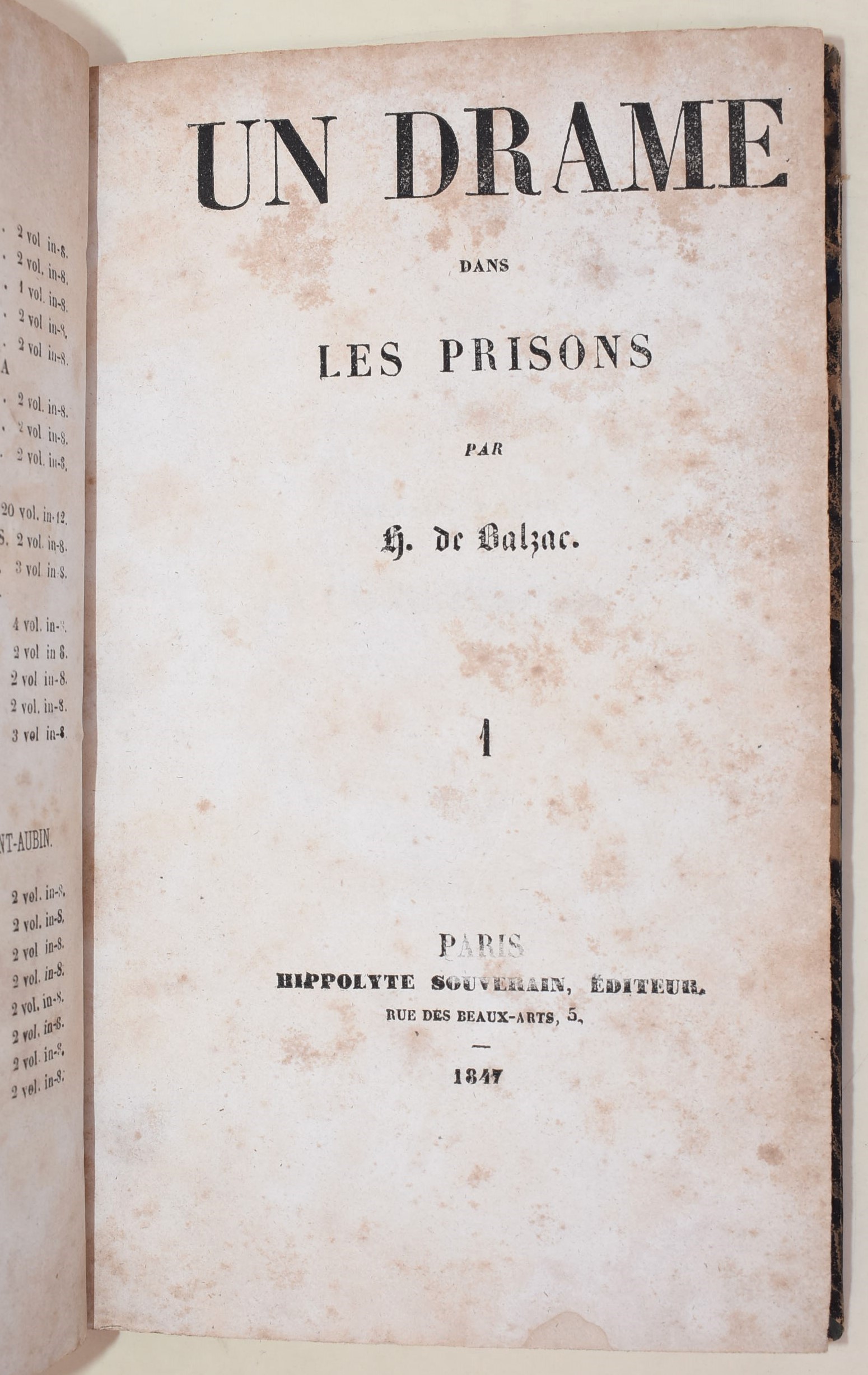 de Balzac, Honoré: Un Drame dans les Prisons, 1847
