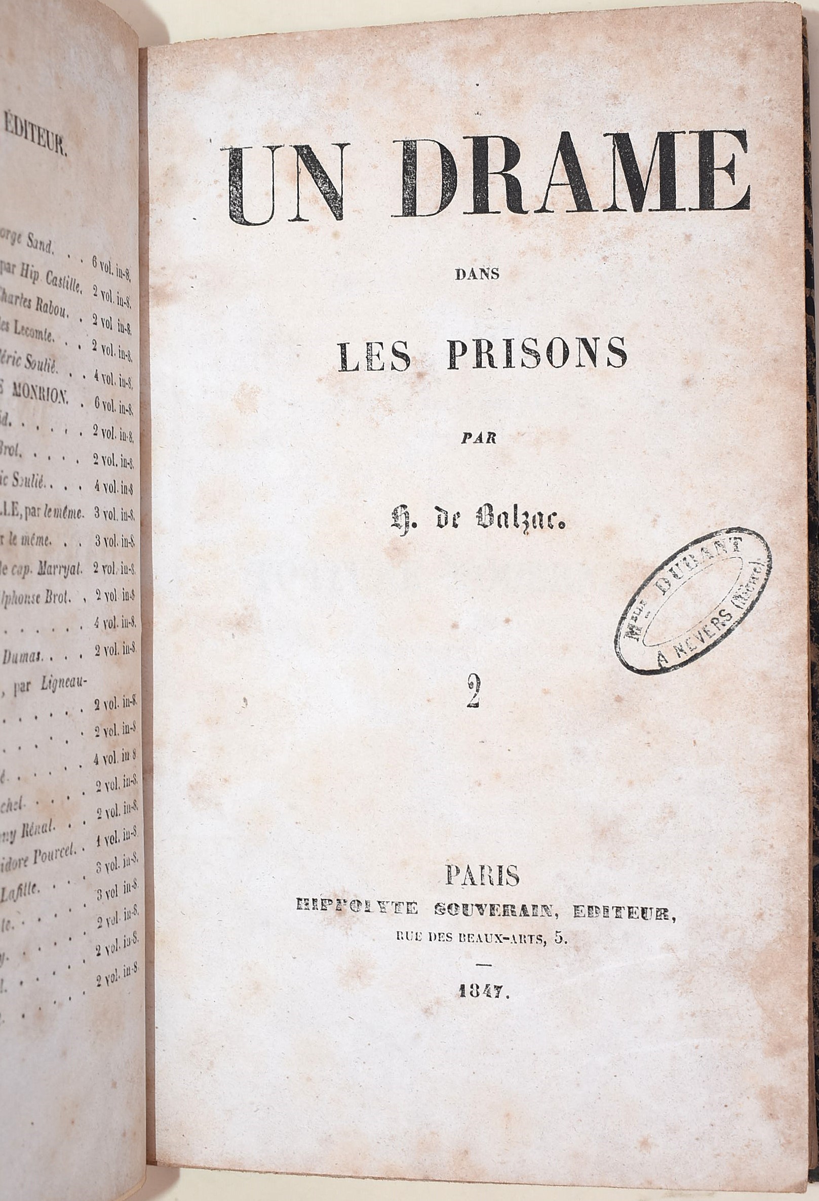 de Balzac, Honoré: Un Drame dans les Prisons, 1847