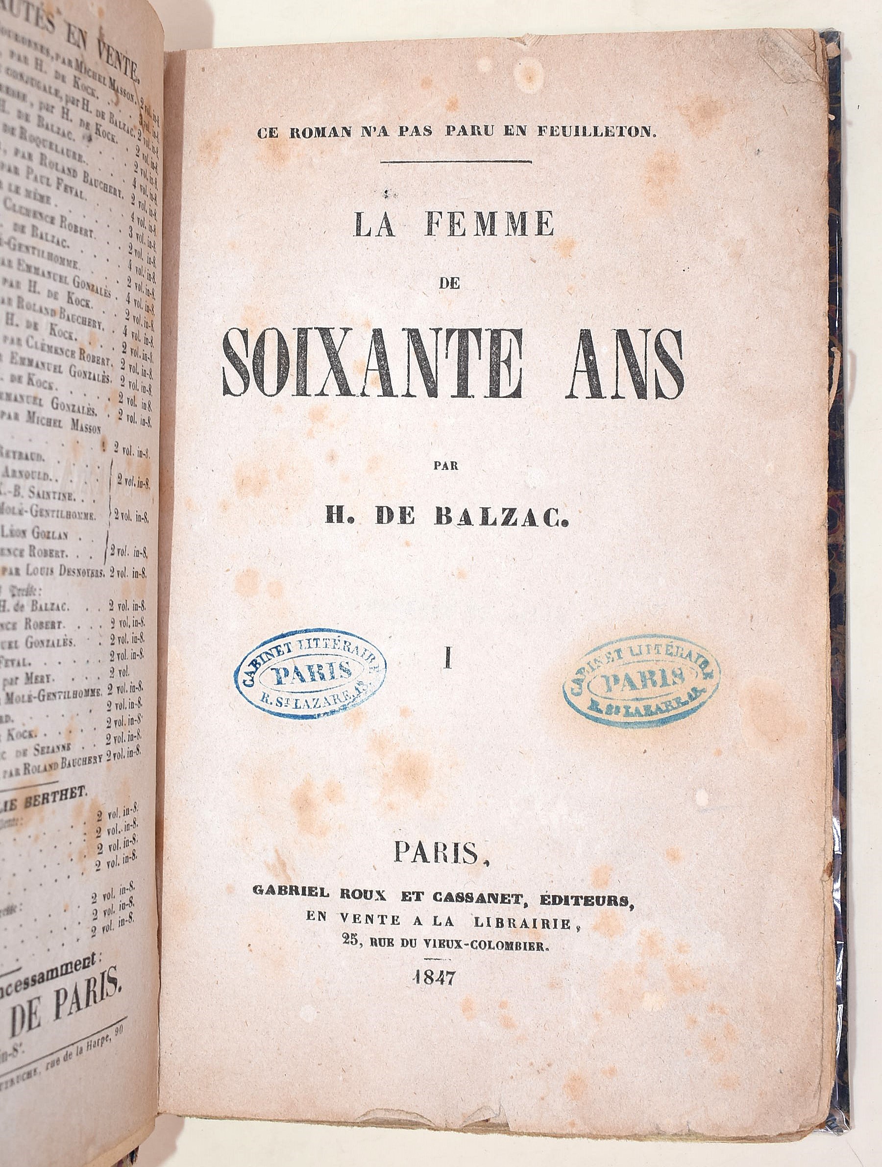 de Balzac, Honoré: Le femme de soixante ans, 1847