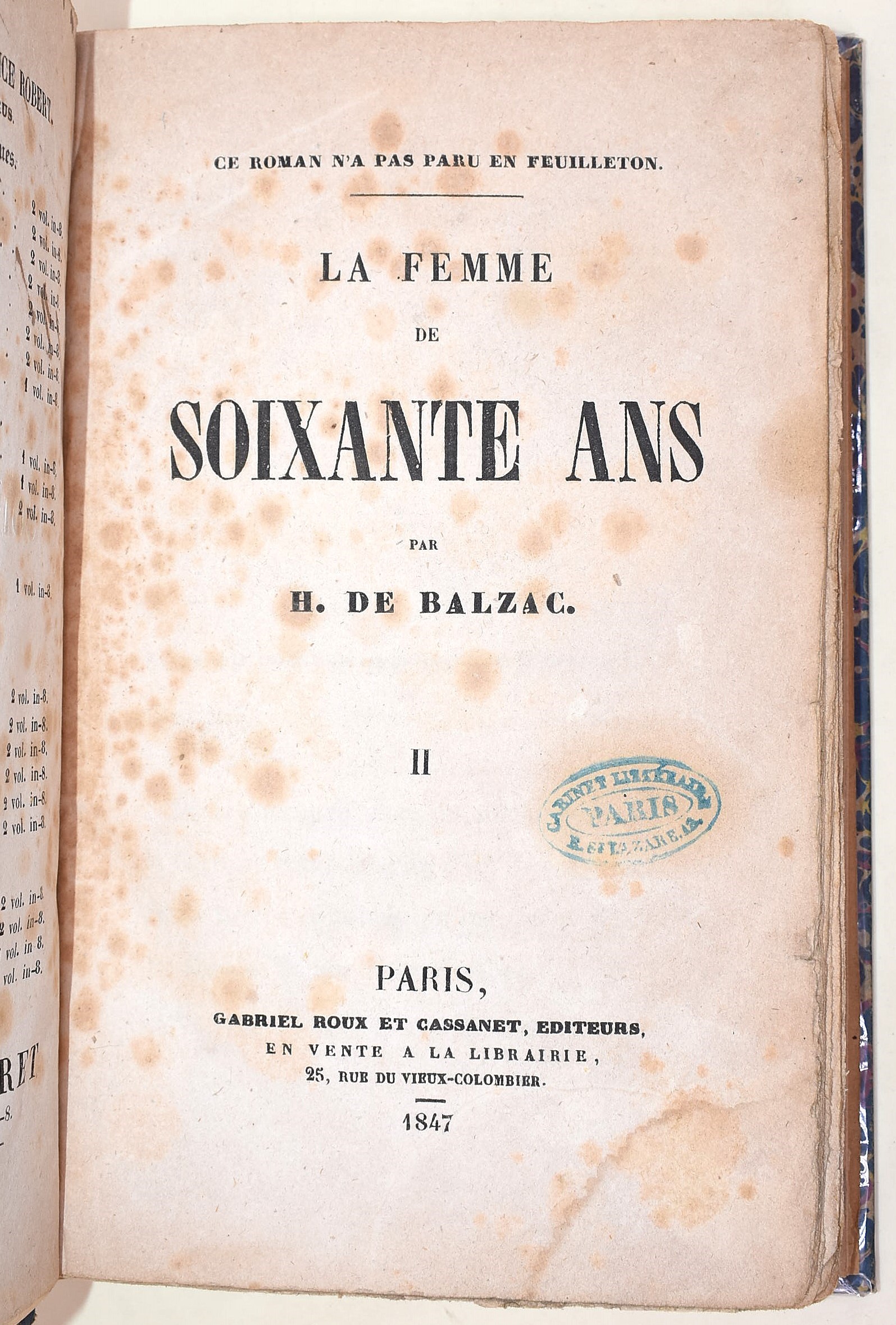 de Balzac, Honoré: Le femme de soixante ans, 1847