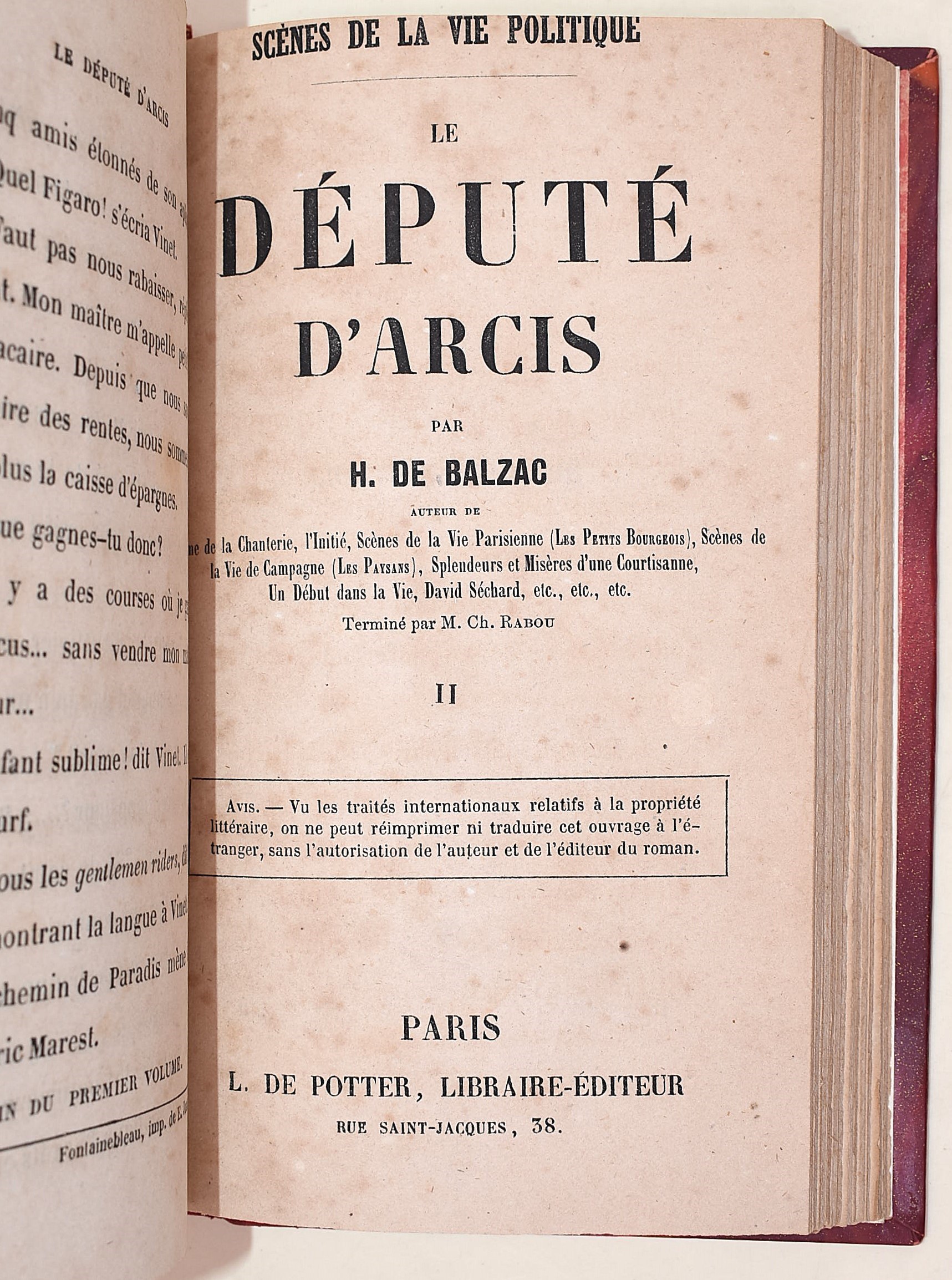 de Balzac, Honoré: Le Députe d'Arcis (non datato)