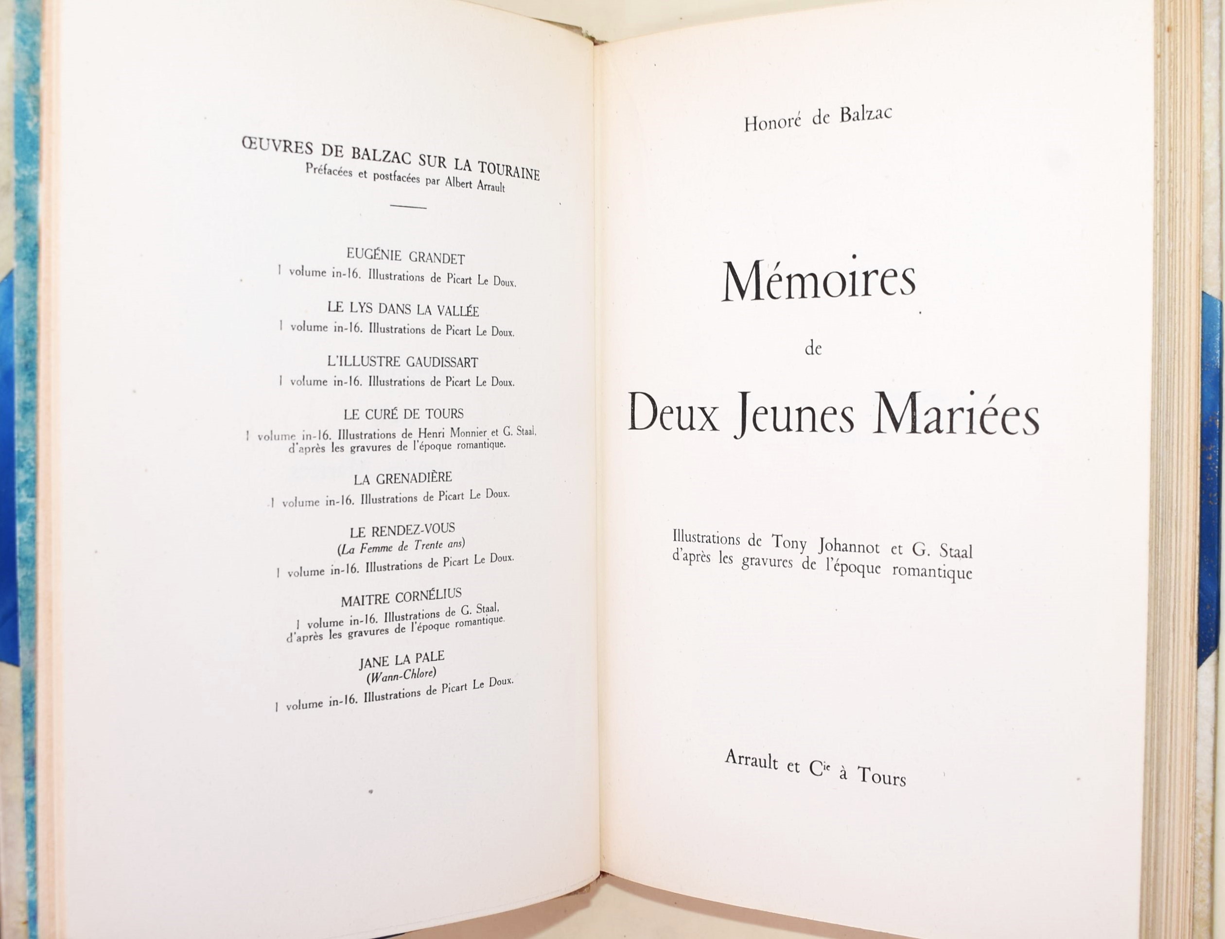 de Balzac, Honoré: Œuvres de Balzac sur la Touraine, 1946-1947