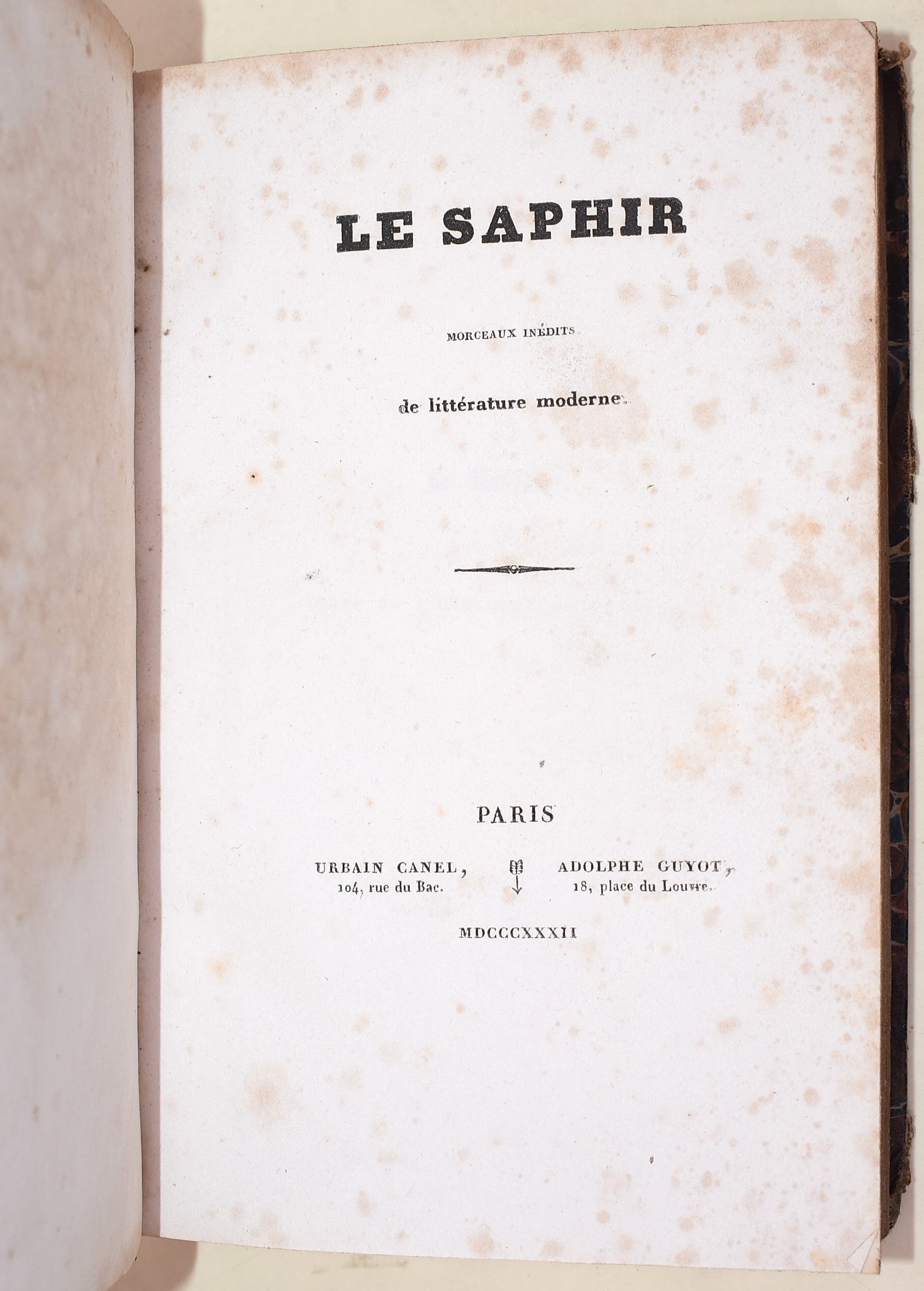de Balzac, Honoré: Le Saphir, 1832