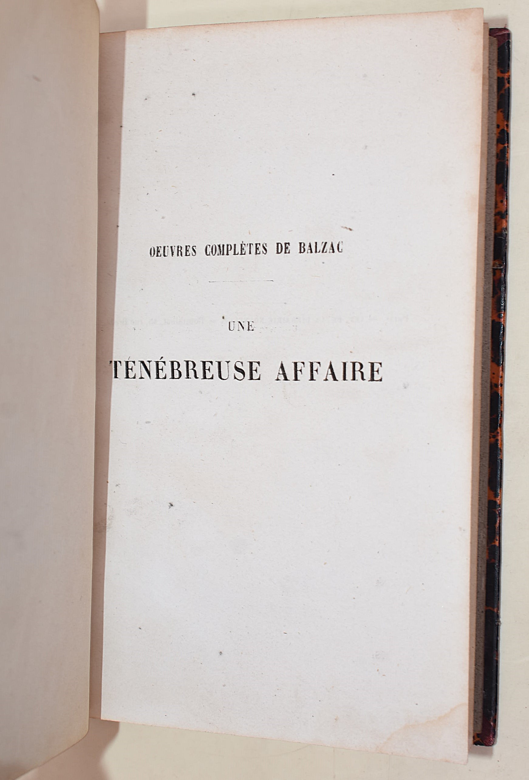 de Balzac, Honoré: Une Ténébreuse Affaire, 1857
