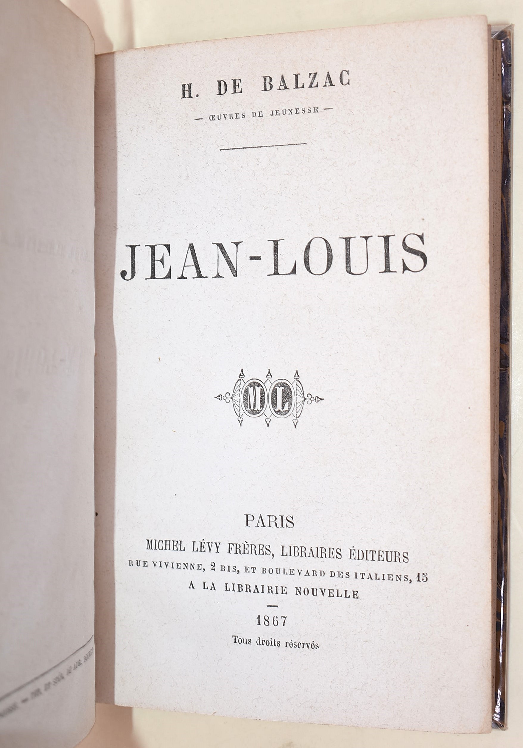 Honoré de Balzac, Jean Louis, 1867