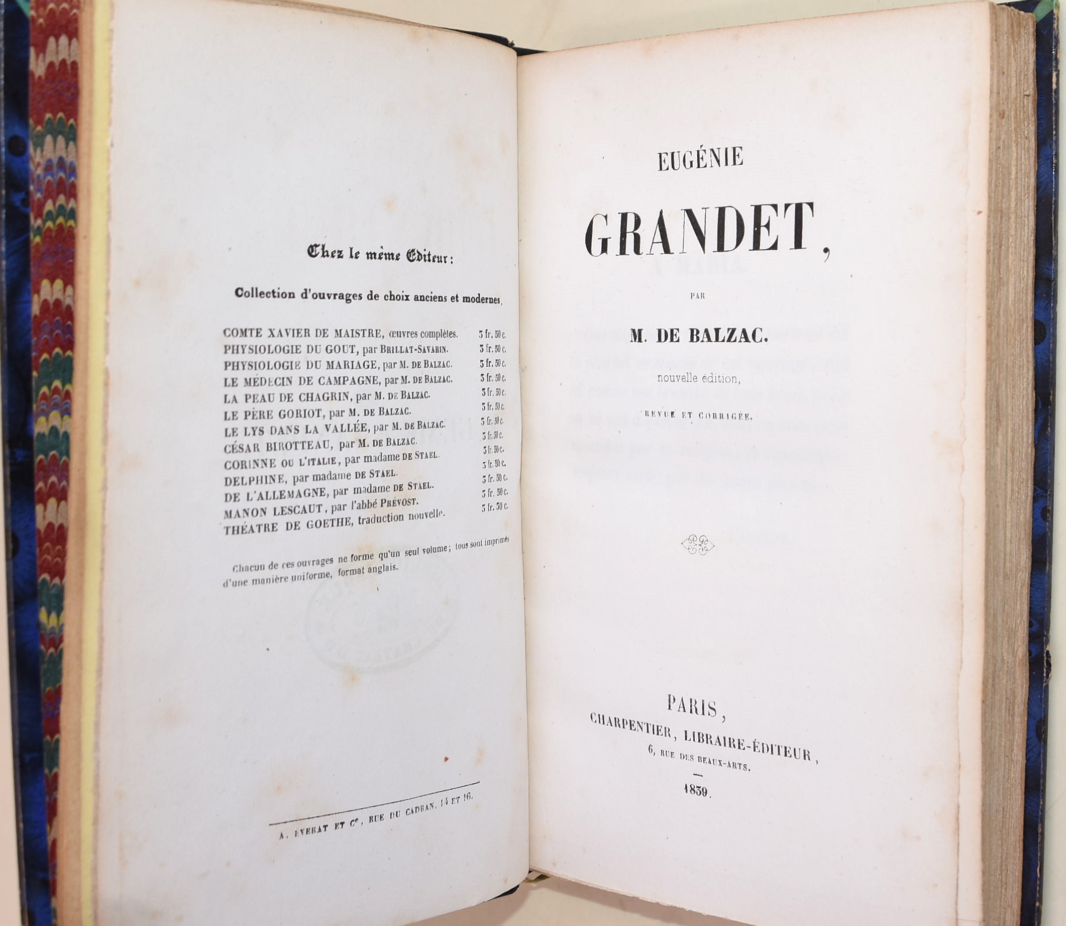 de Balzac (Honoré), Eugènie Grandet, 1839