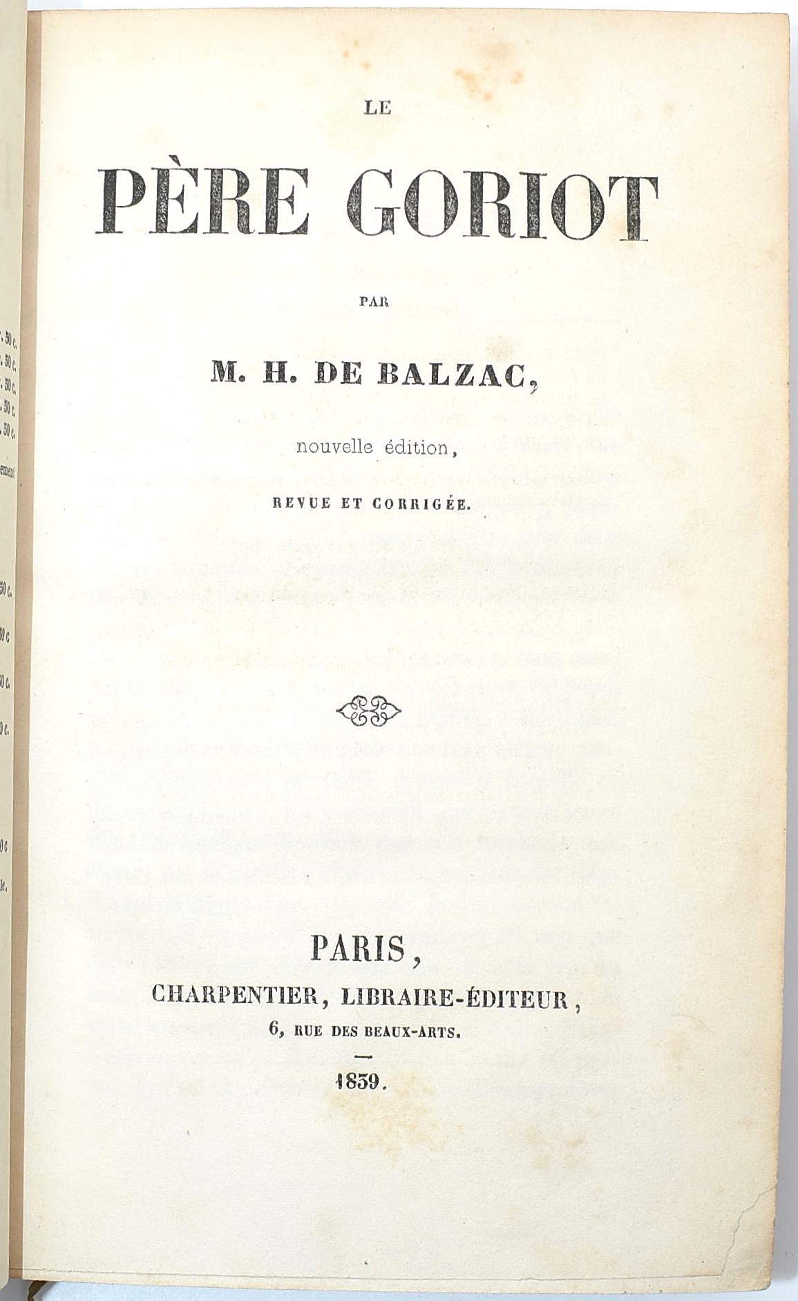 de Balzac, Honoré: Le Père Goriot, 1839