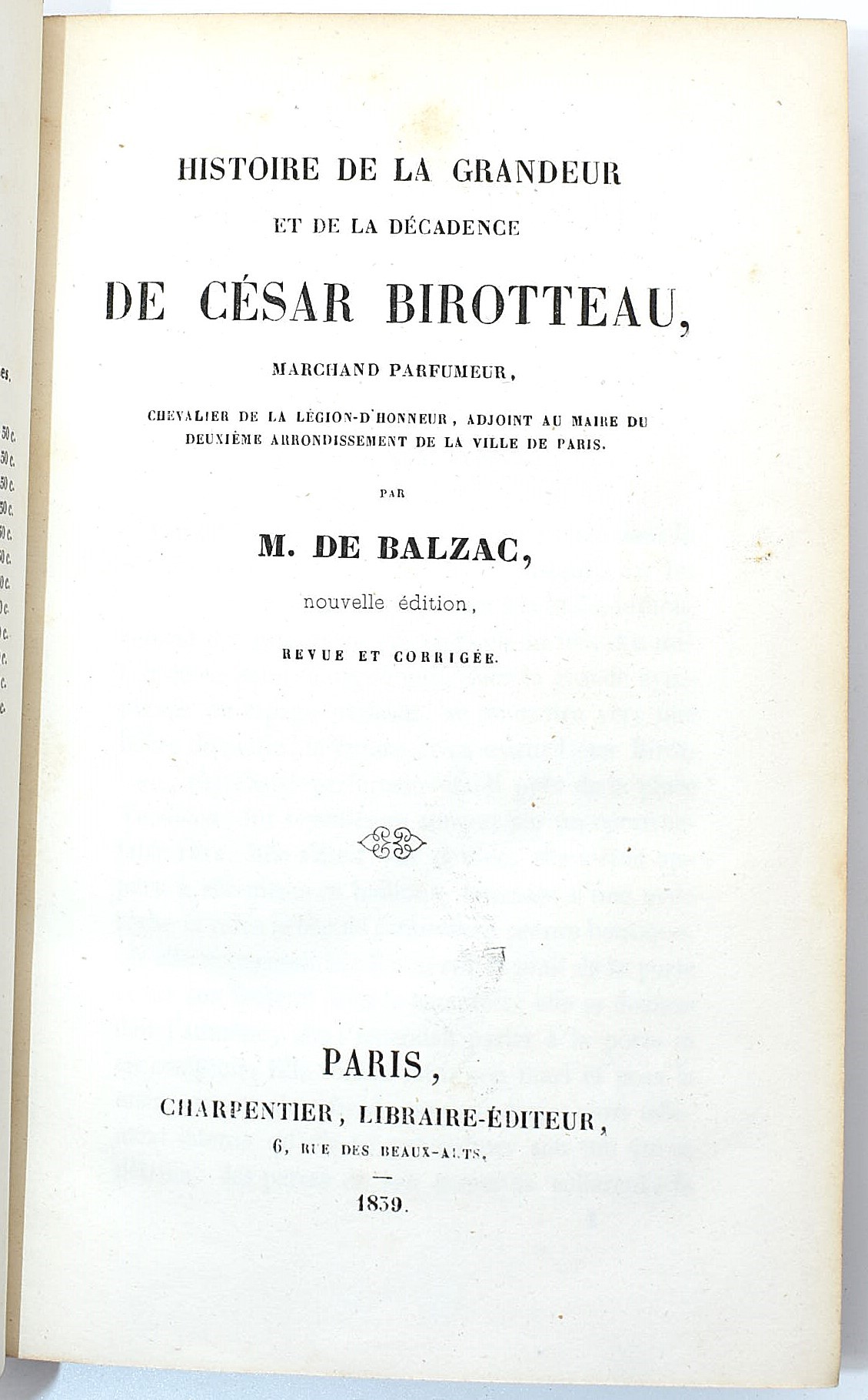 de Balzac, Honoré: César Birotteau, 1839