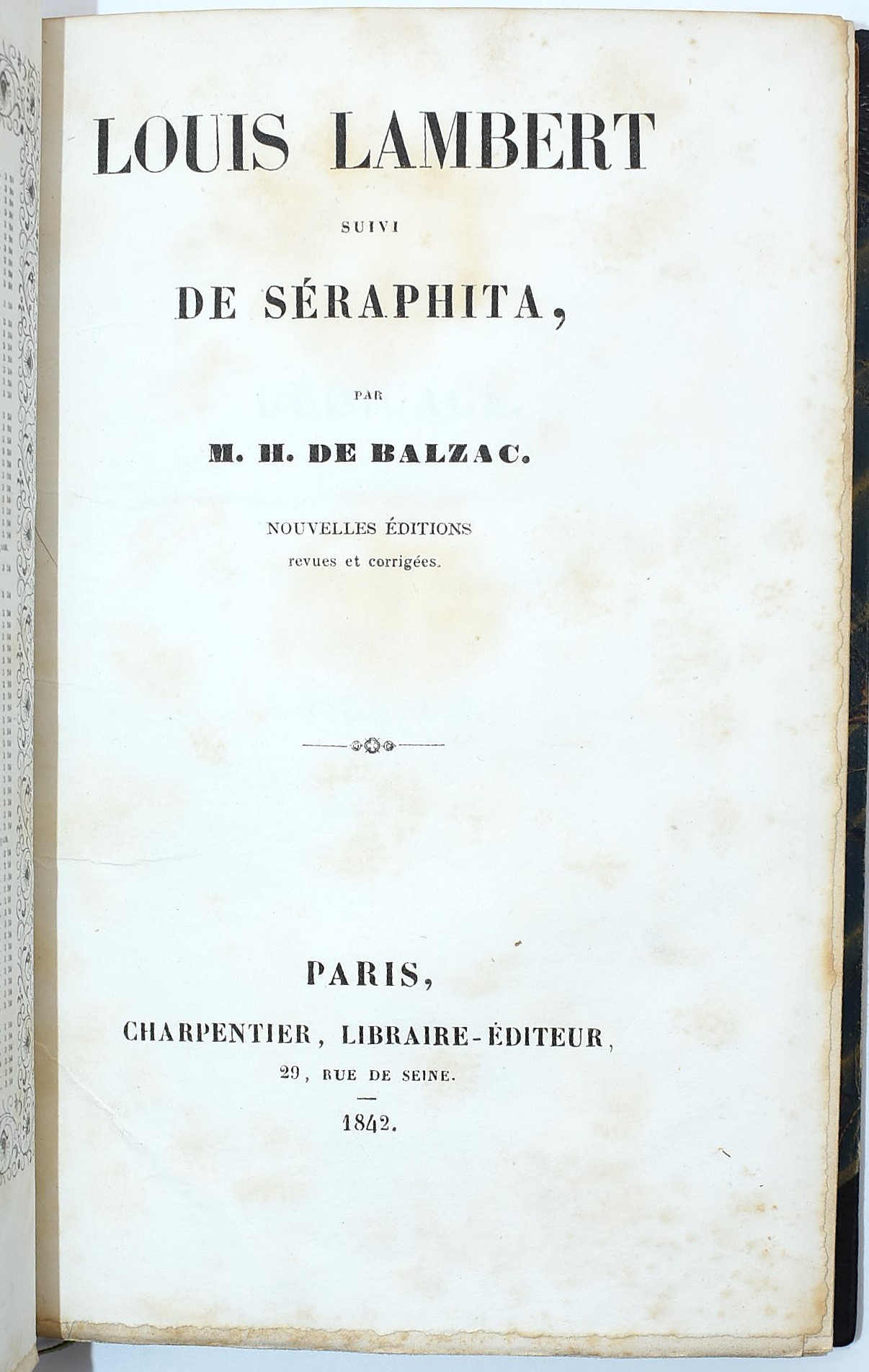 Honoré de Balzac, Louis Lambert seguito da Séraphita, 1842