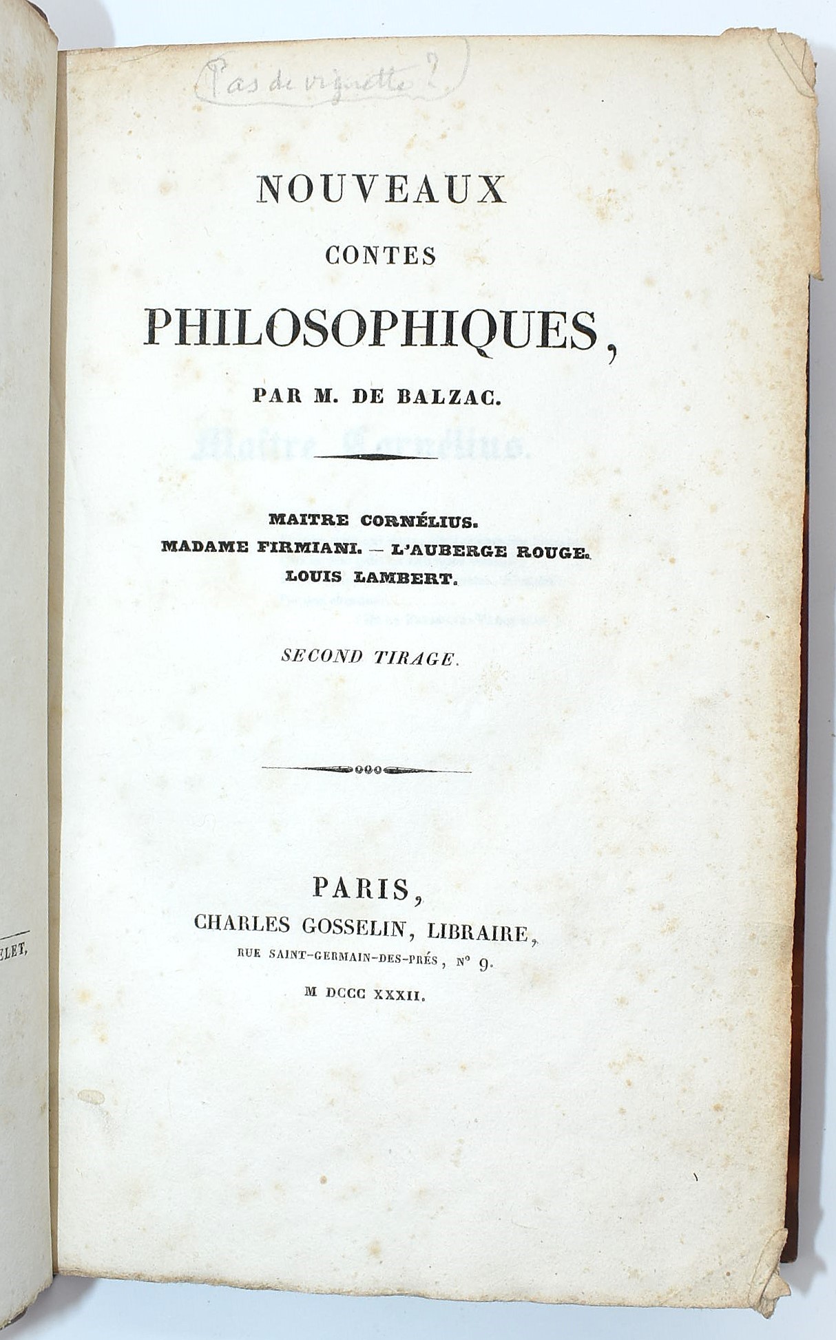 de Balzac, Honoré: Nouveaux Contes Philosophiques, 1832