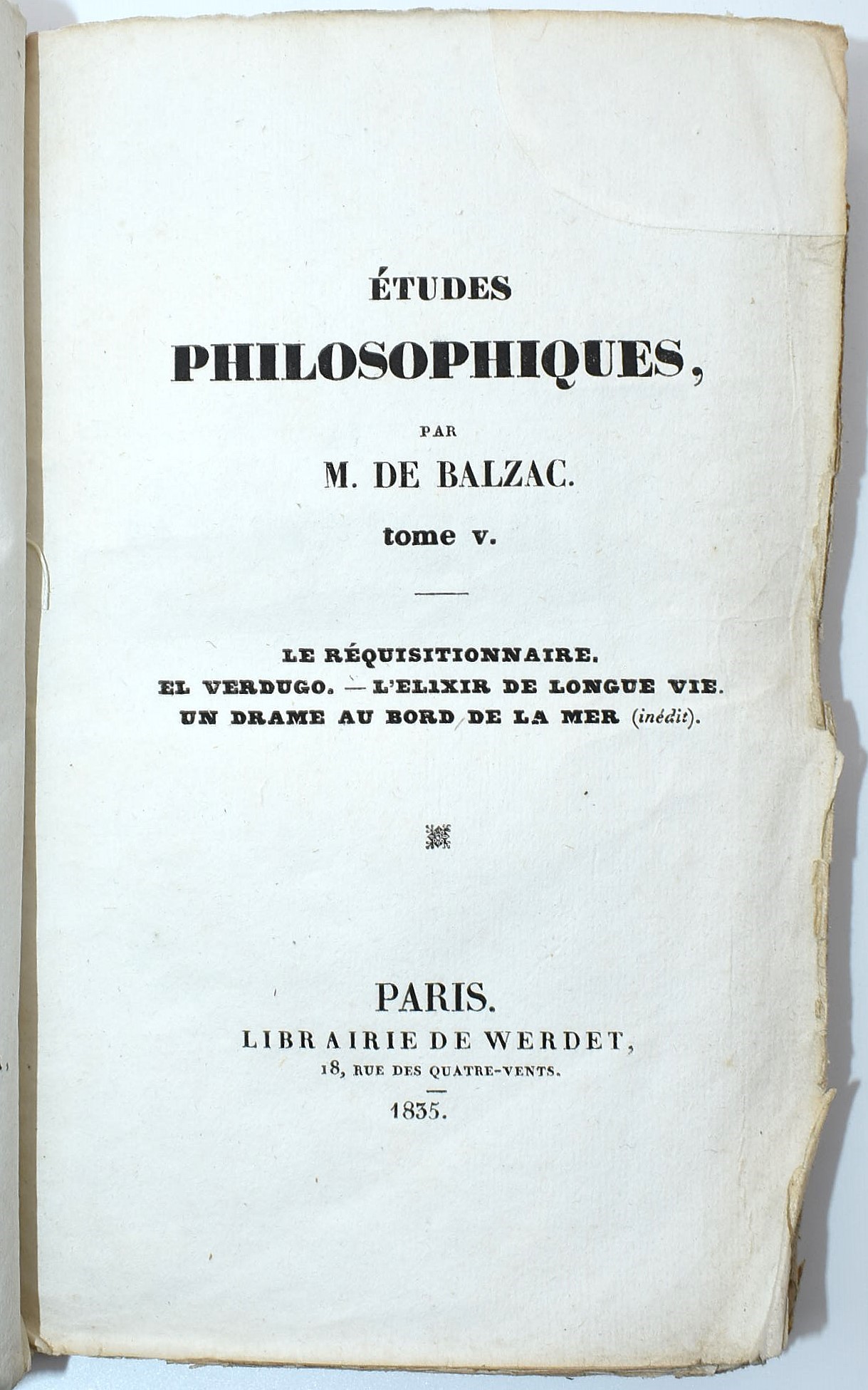Honoré de Balzac, Études philosophiques (5 volumi), 1835