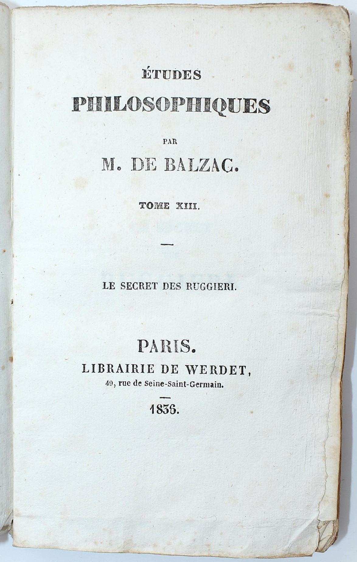 Honoré de Balzac, Études philosophiques (1837), edizione in-16° in 7 volumi