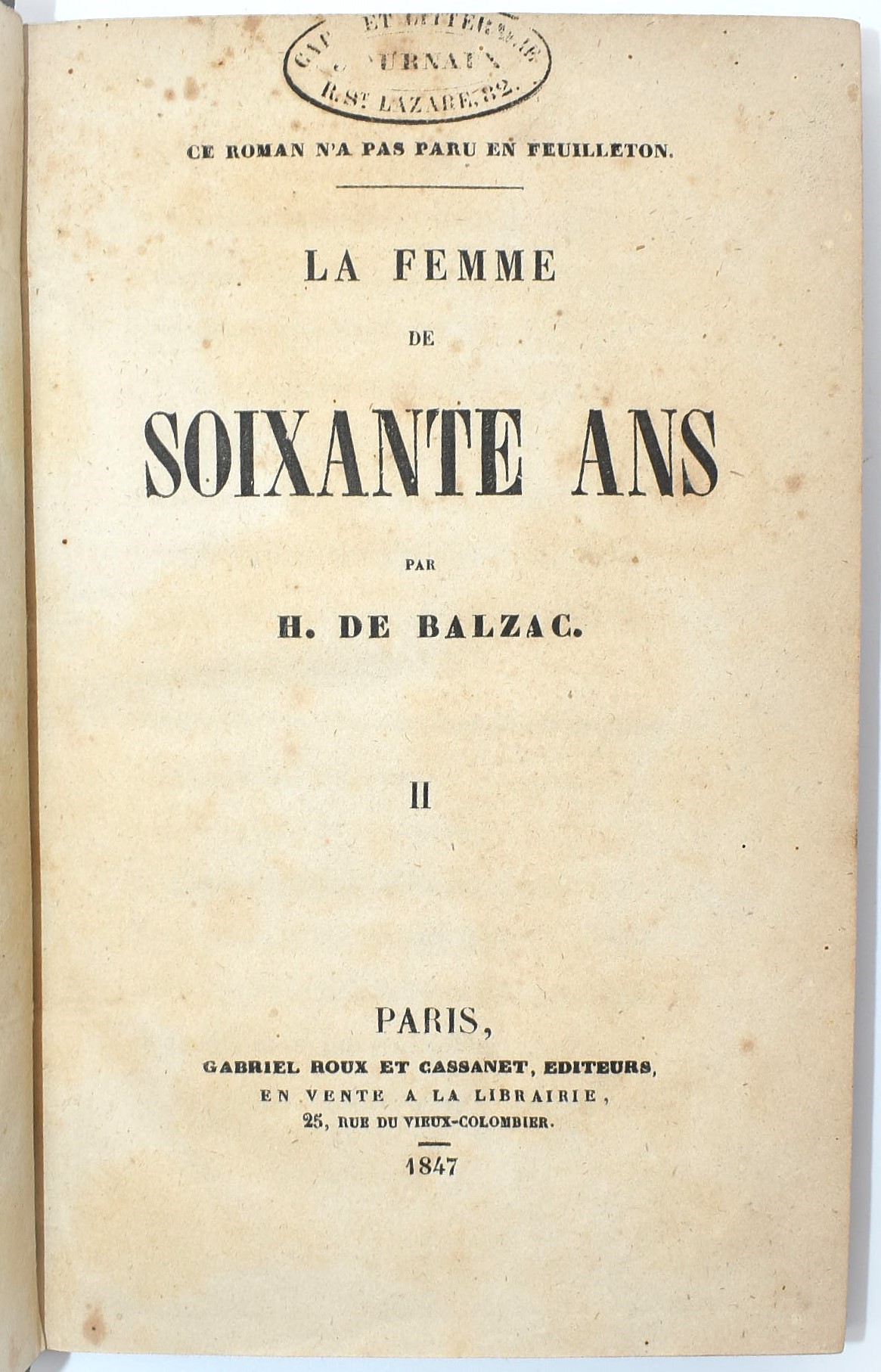de Balzac, Honoré, La Femme de soixante ans, 1847