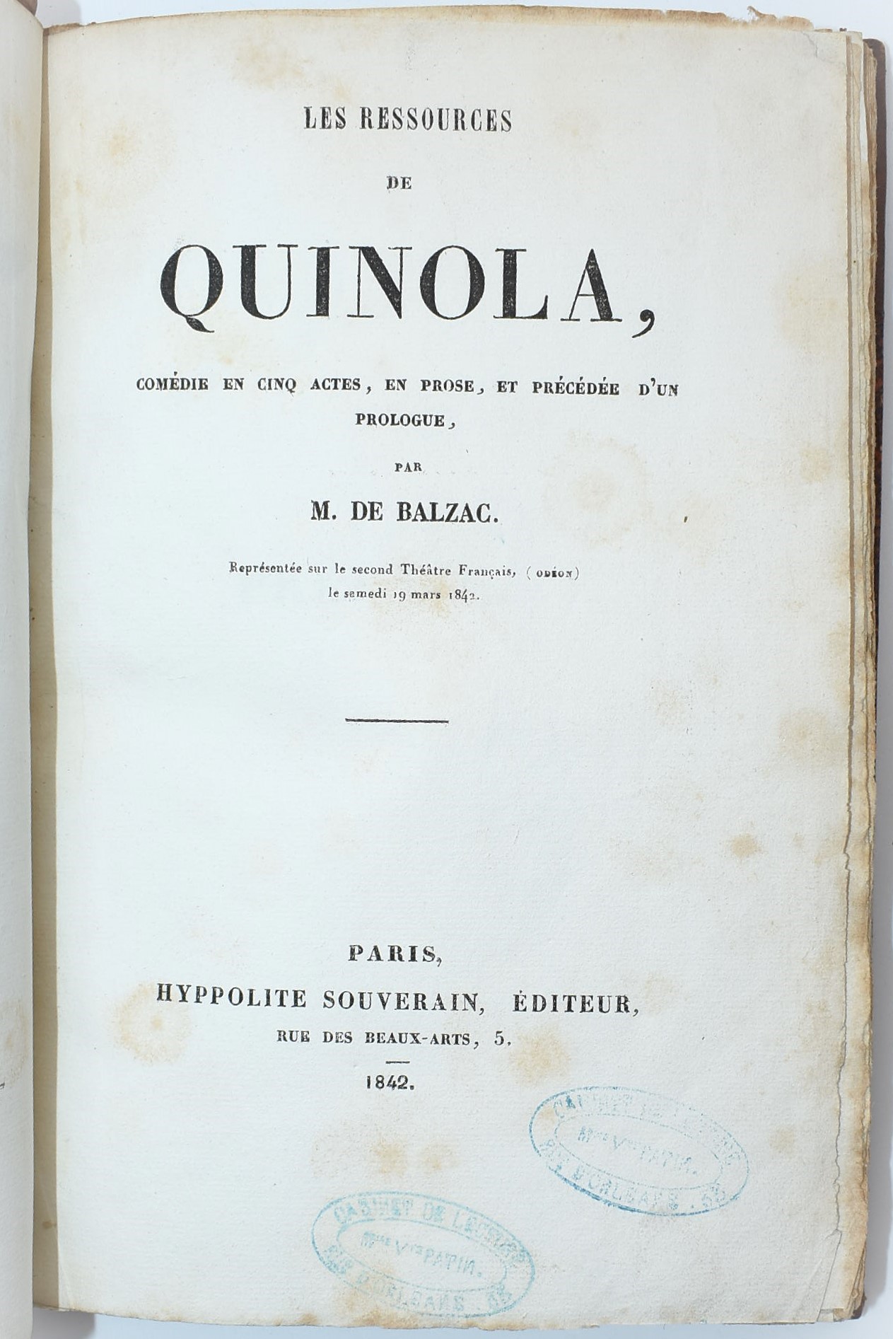 Honoré de Balzac, Les Ressources de Quinola; Honoré de Balzac, Eugénie Grandet
