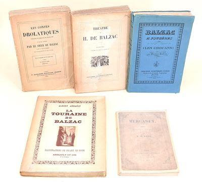 Honoré de Balzac, Les Contes drolatiques; Théâtre de H. de Balzac; Mercadet (cinque volumi)