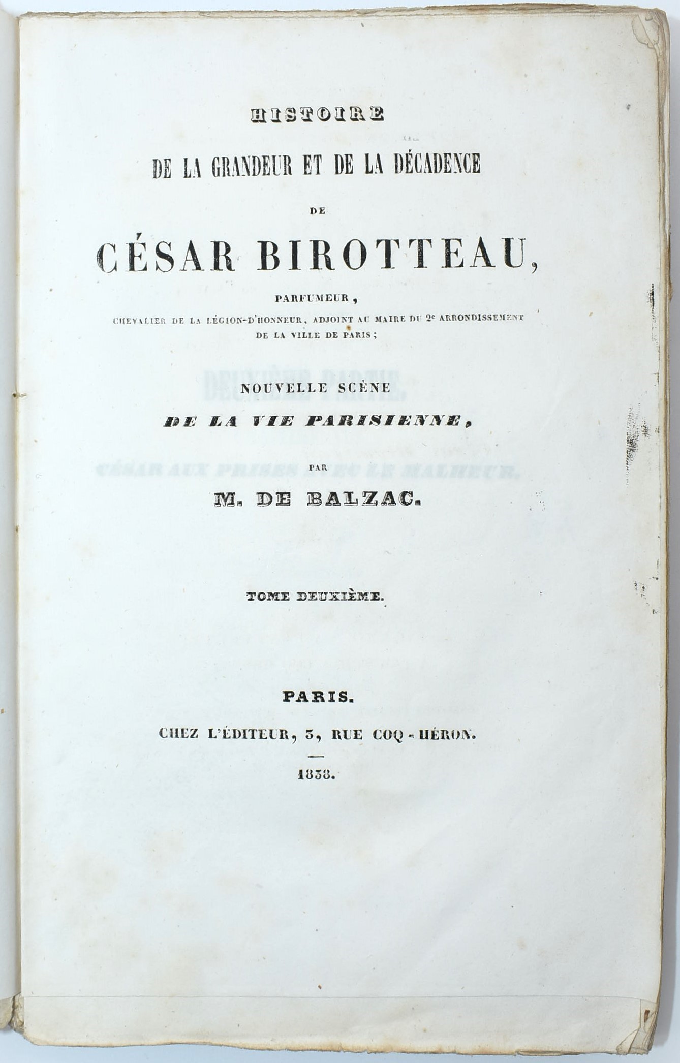 Honoré de Balzac, Scènes de la vie de province e César Birotteau (insieme di tre opere, 1838–1928...