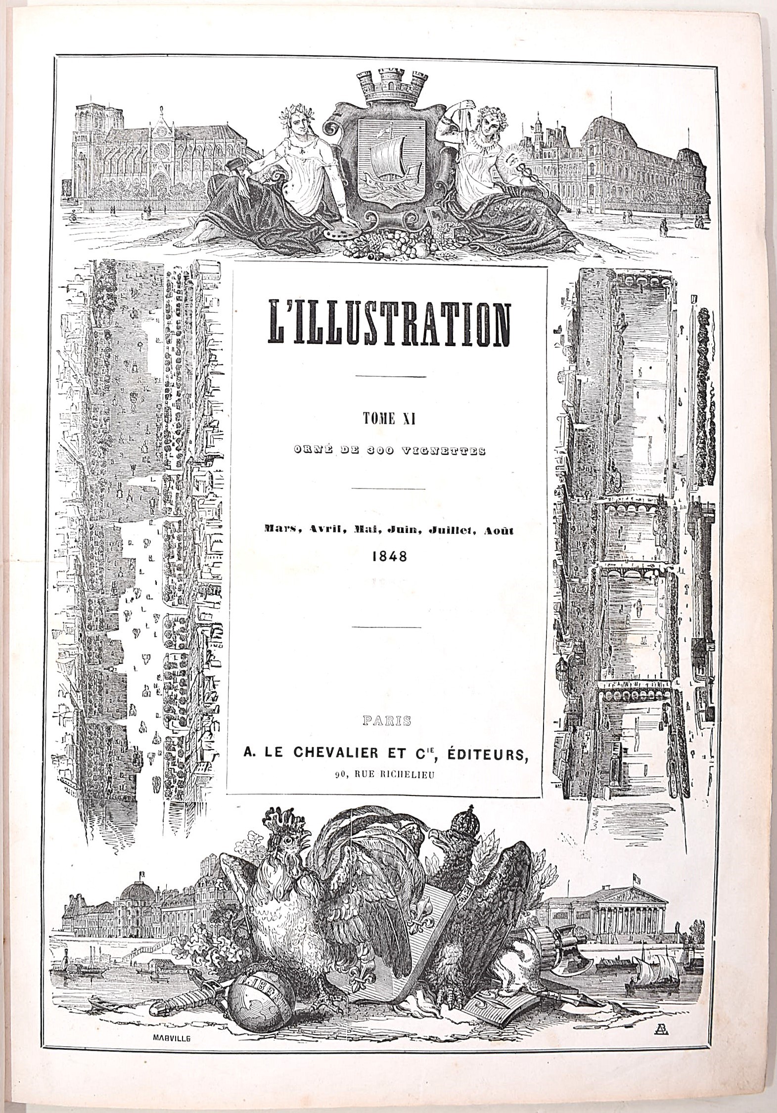L’Illustration, raccolta di 12 volumi (annate 1848–1890), con numerose illustrazioni nel testo