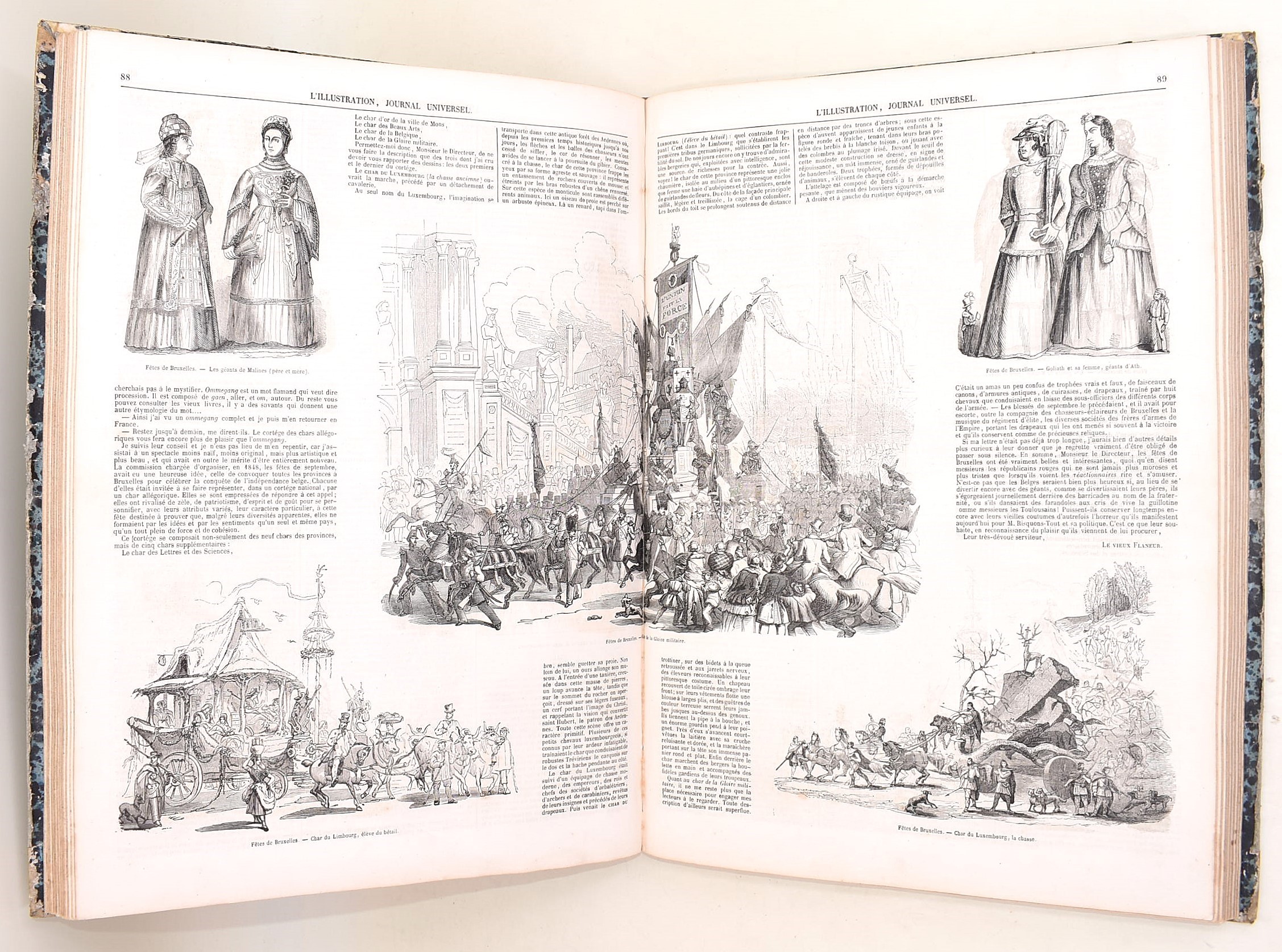 L’Illustration, raccolta di 12 volumi (annate 1848–1890), con numerose illustrazioni nel testo
