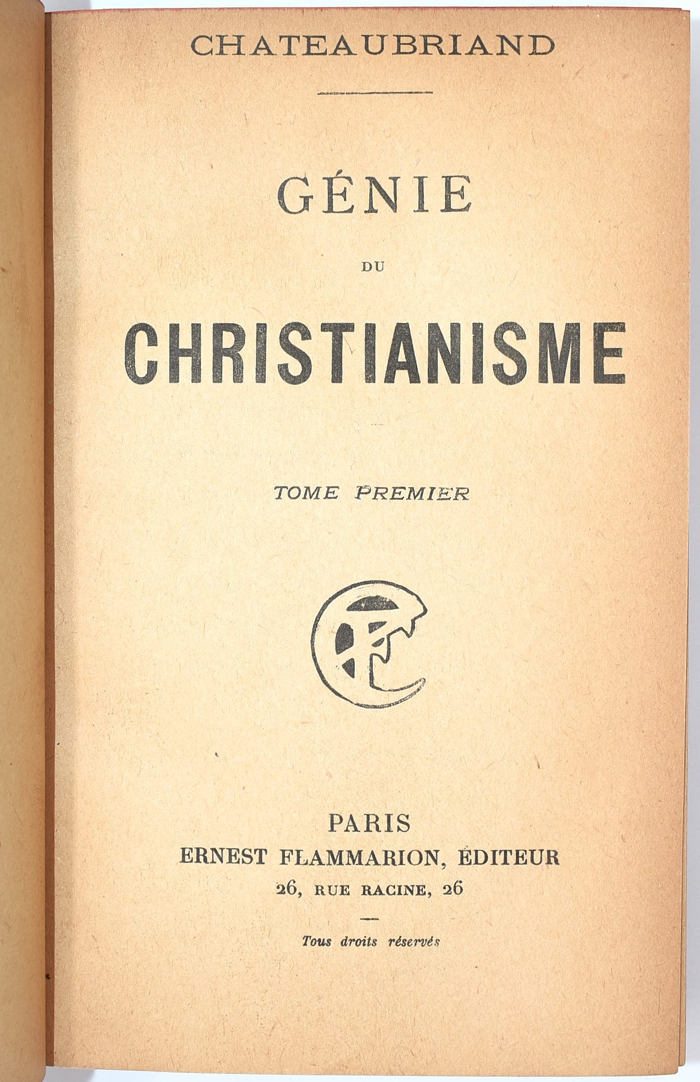 Chateaubriand, Génie du Christianisme, edizione in due volumi