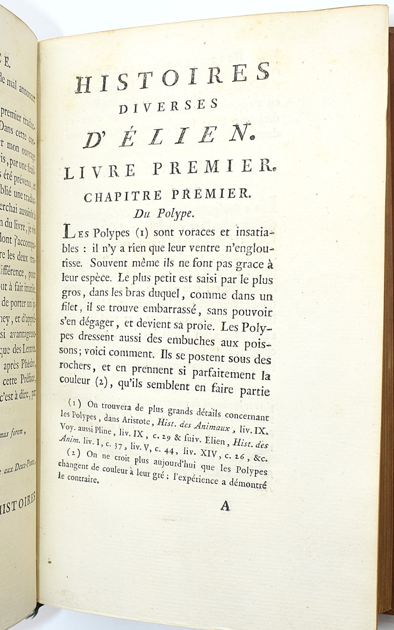 Anônimo, Histoires diverses d’Élien, traduites du grec, avec des remarques (1772), edizione a Par...