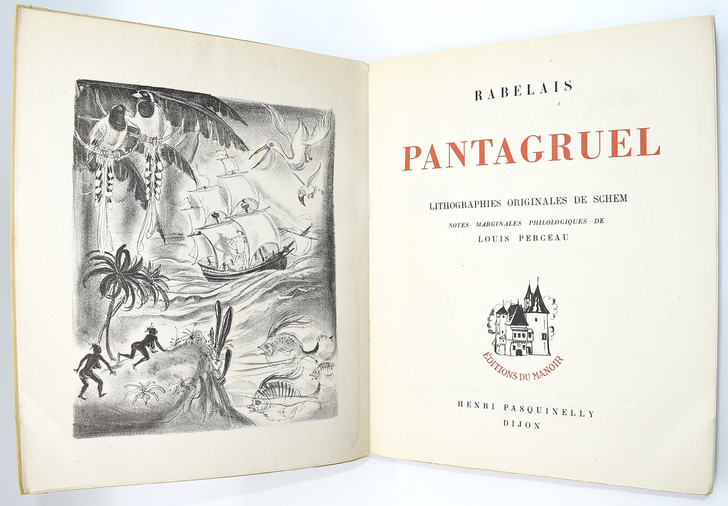 Rabelais, Pantagruel. Lithographies de Schem, 1946 (2 volumi)