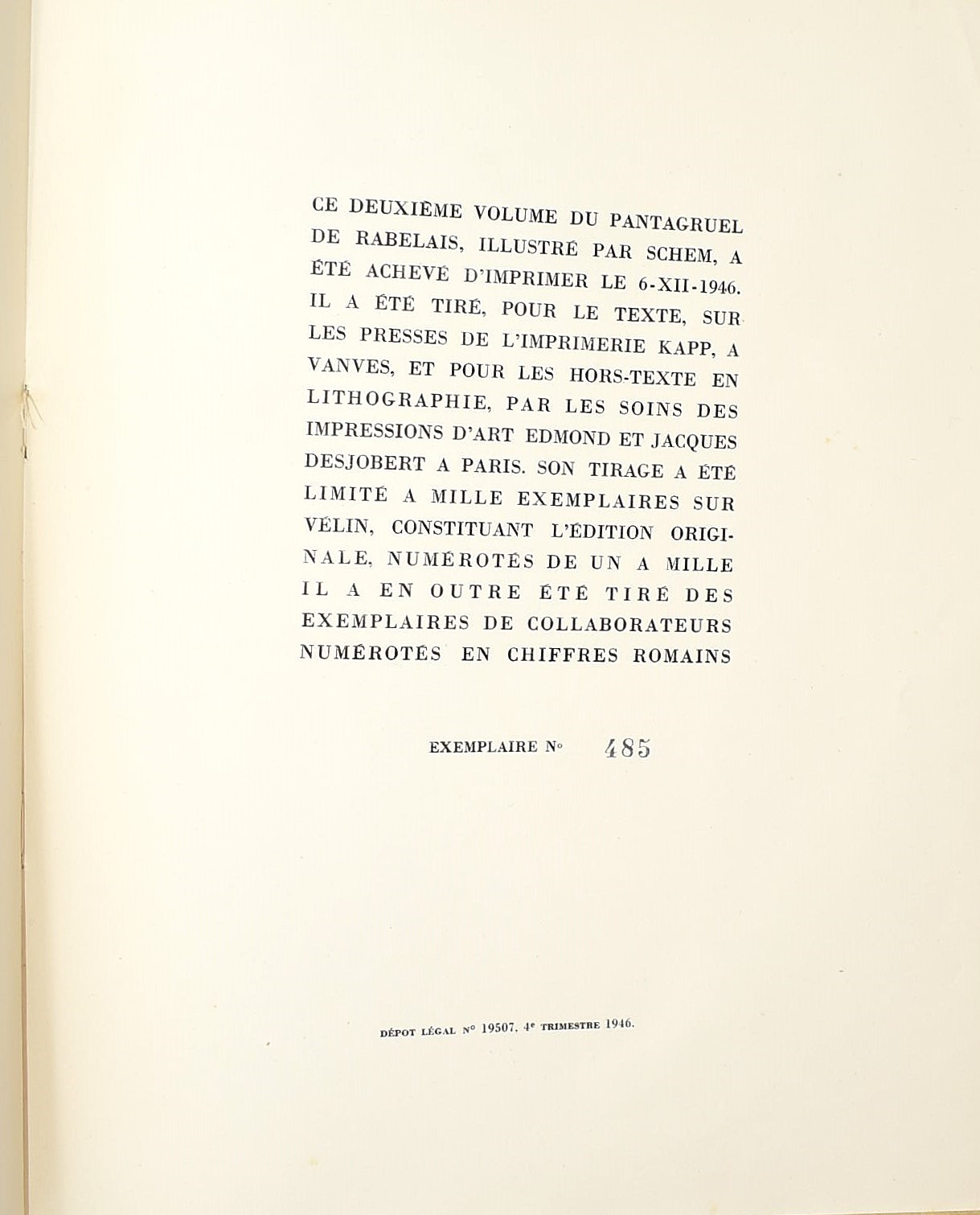 Rabelais, Pantagruel. Lithographies de Schem, 1946 (2 volumi)